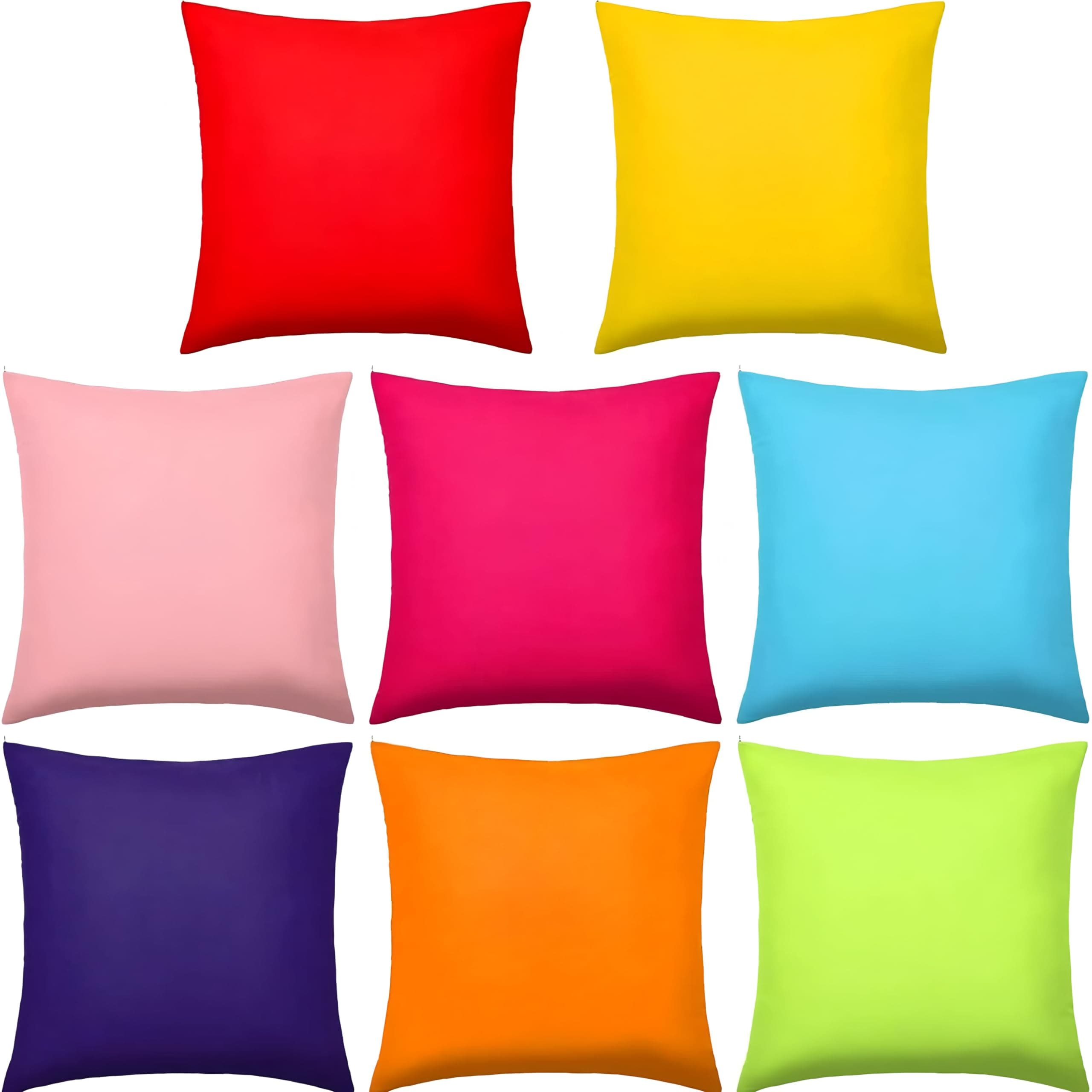 Candy Solid Color Pillow Case Couch Pillows Colorful Throw Pillows Sofa Bed Office Couch Rainbow Bright Colored Throw Pillows 22x22 Inch (55x55CM) - Grass Green