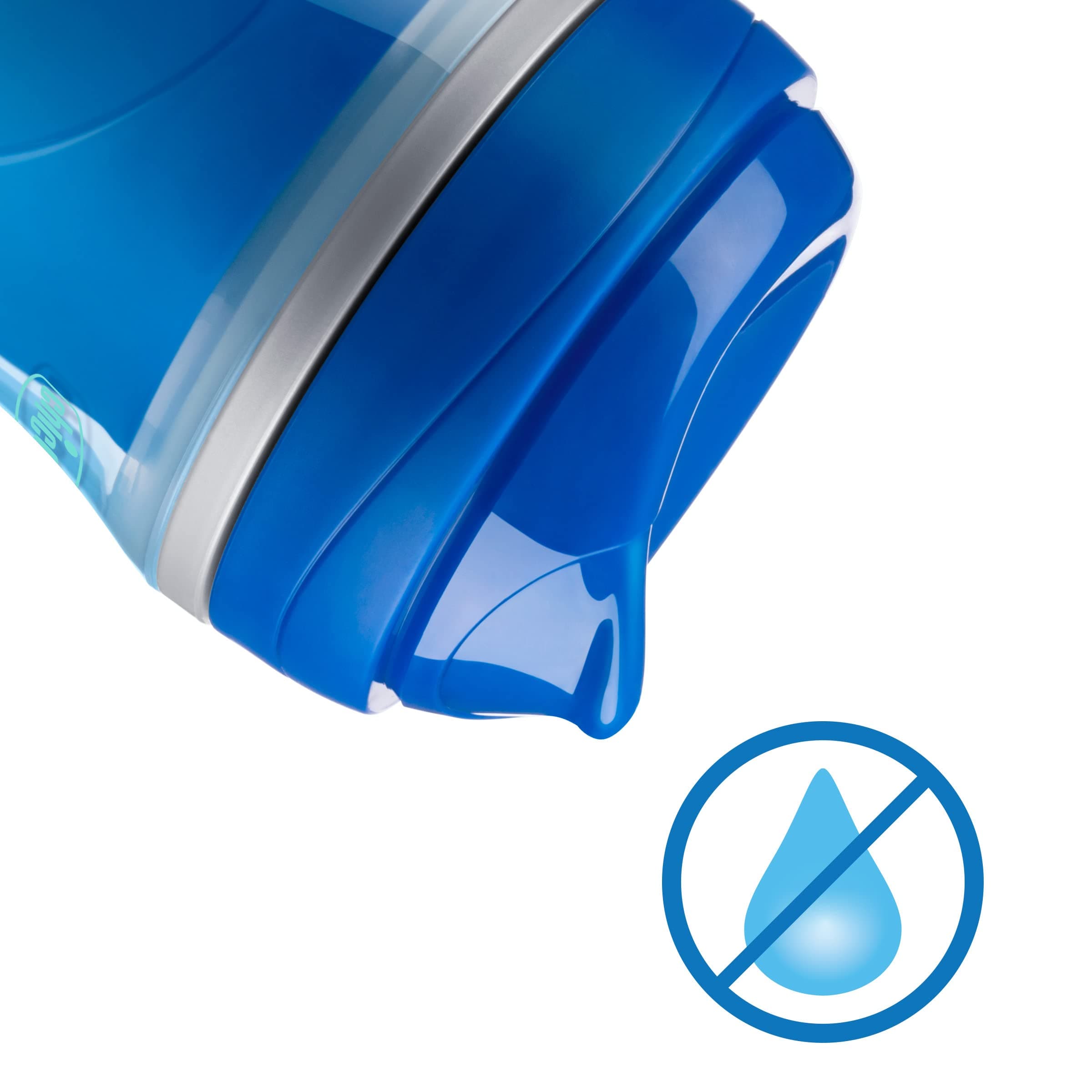 Chicco 9oz. Double-Wall Insulated Sippy Cup with Bite-Proof Rim Spout and Spill-Free Lid | Top-Rack Dishwasher Safe | Easy to Hold Ergonomic Indents | Blue/Teal Ombre, 2pk | 12+ Months