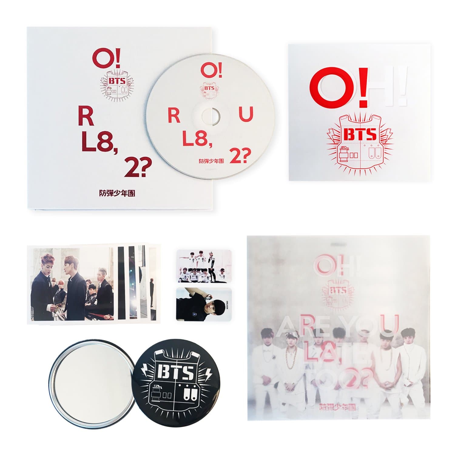 O!RUL8,2? - BTS 1st Mini Album CD + Photobook + Photocard + Folded Poster(On Pack) + FREE GIFT / K-POP Sealed