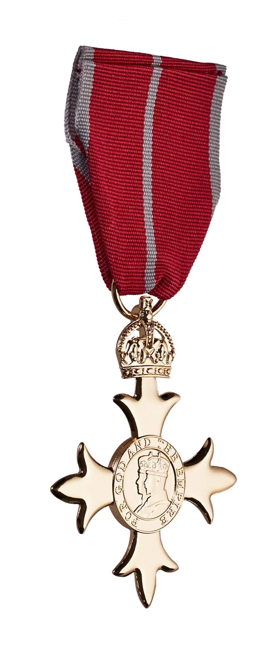 The Commemorative Coin Company Full Size Replica OBE Medal. Military Award/Ribbon. Order of British Empire. Reproduction/Copy 24ct Gold