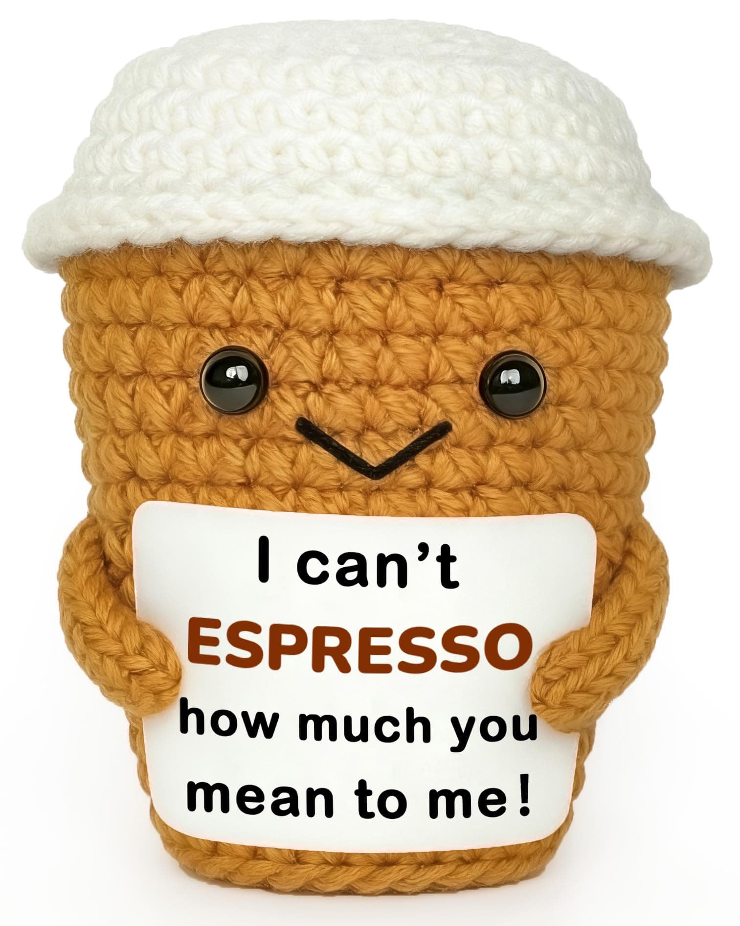 Coffee Lovers Gifts for Women Men, Positive Animals Crochet Espresso Coffee Cup Decor, Cute Funny Gift for Friends, Boyfriend, Girlfriend, Mom, Dad, Coworkers, Birthday Appreciation Present