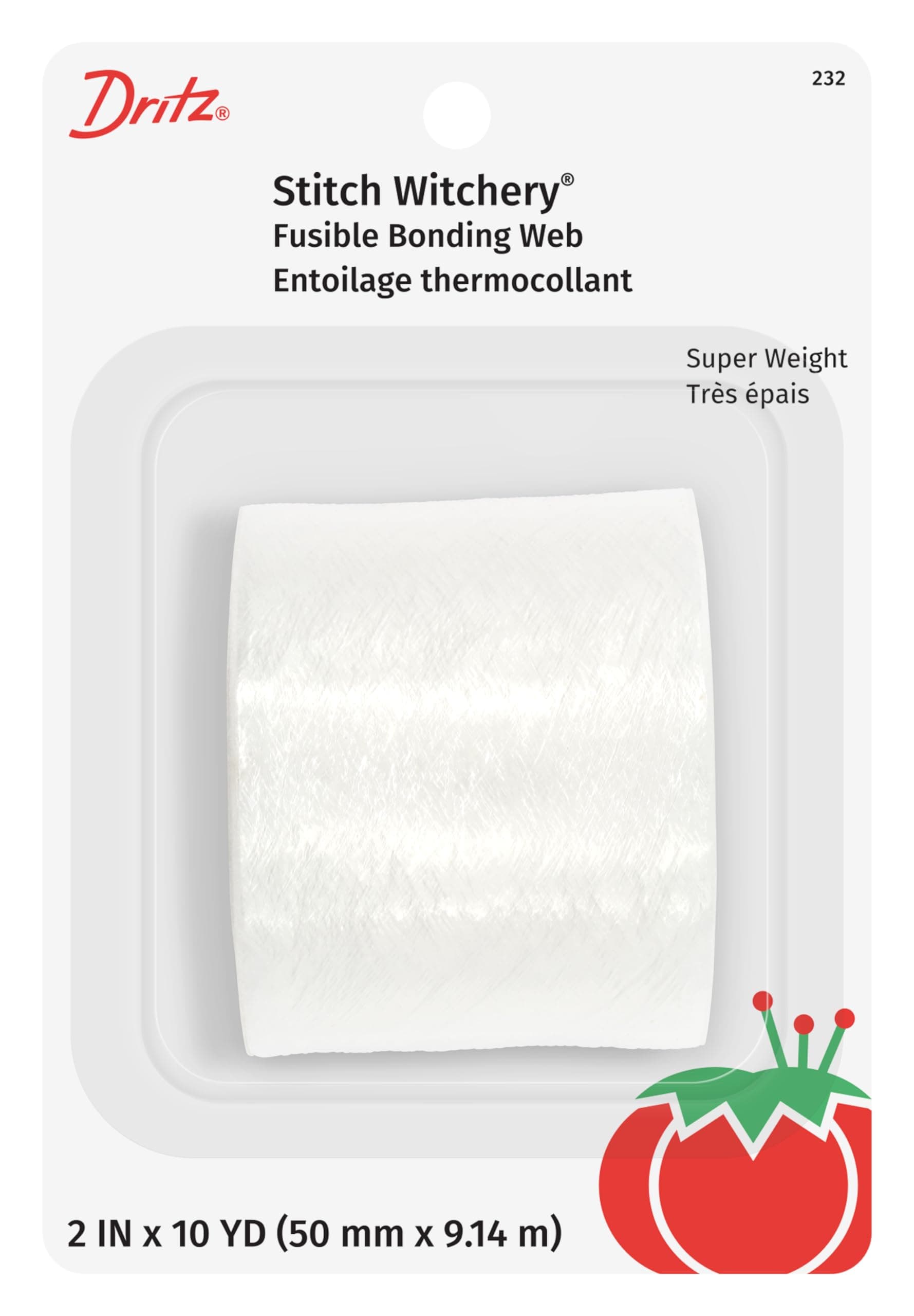 Dritz 232 Stitch Witchery, Super Weight, 2-Inch X 10-Yards, White