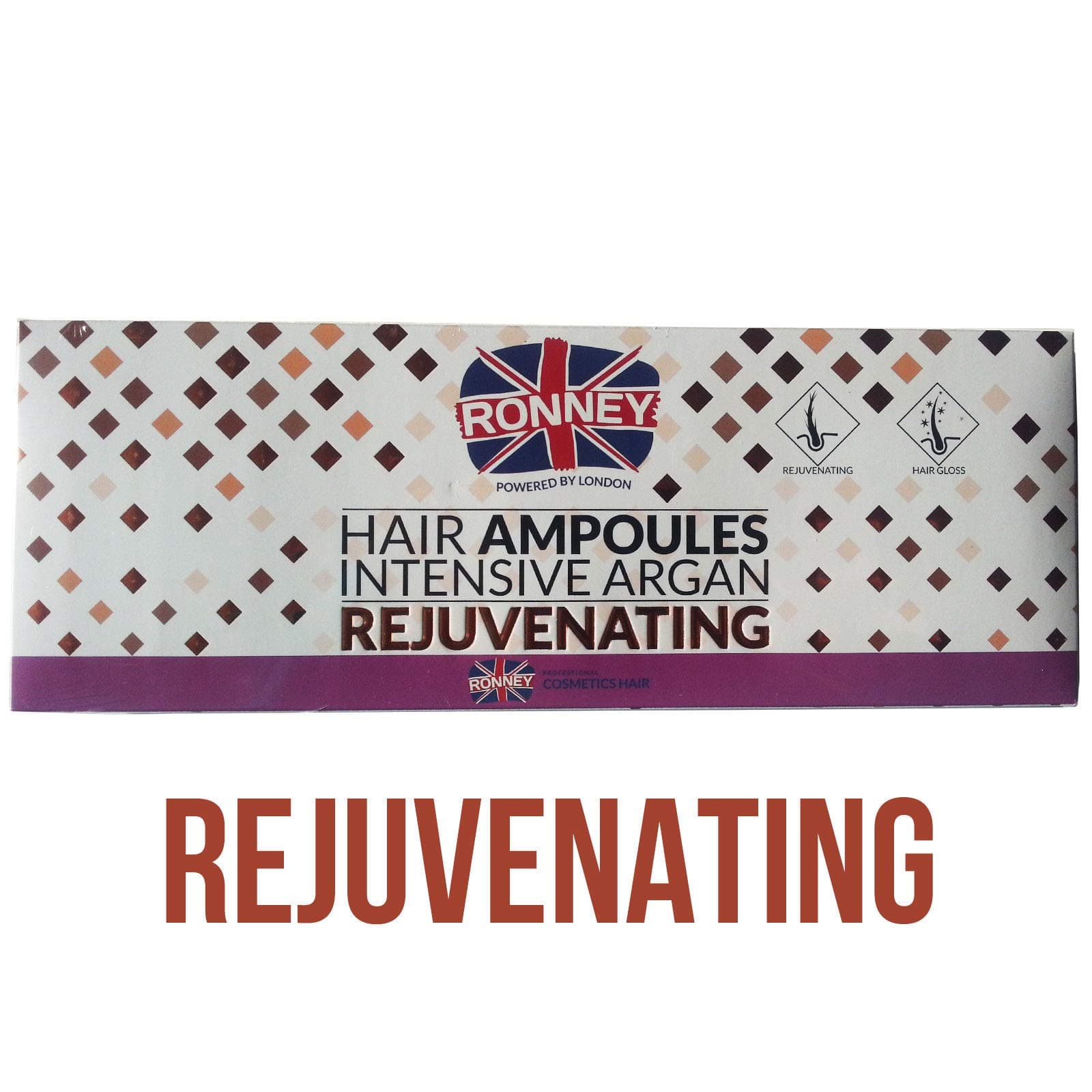 Ronney Rejuvenating Ampoules with Intensive Argan Hair Care Gloss Nourish Treatment for Dry Hair 12x10ml