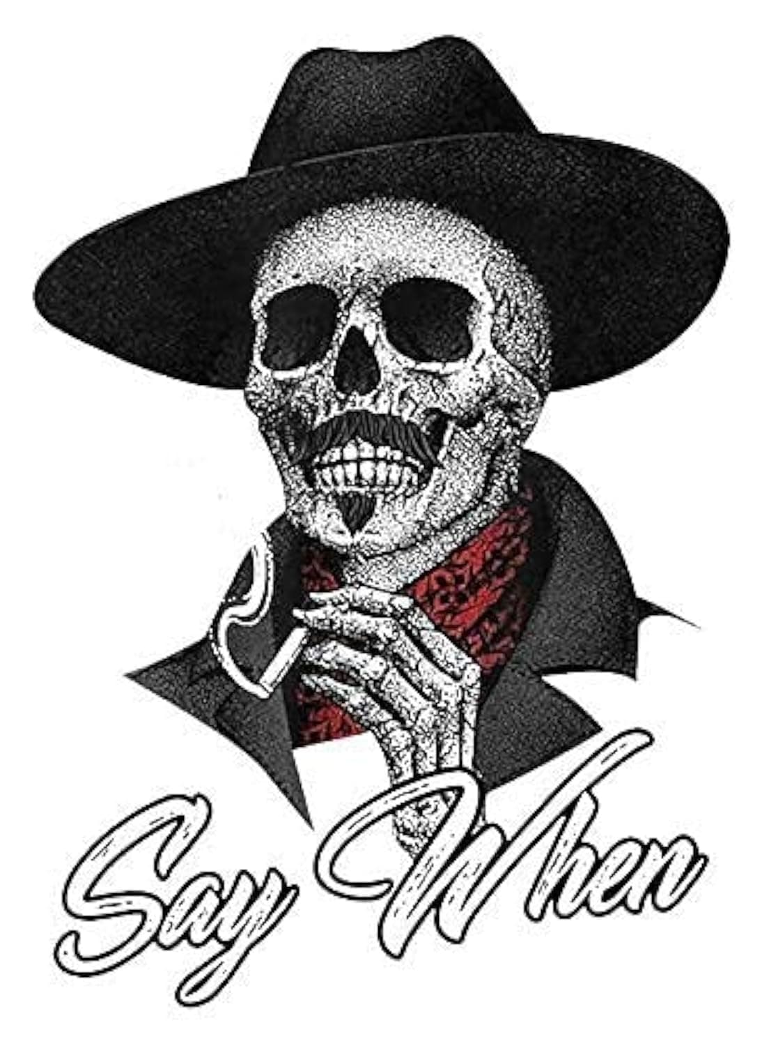 JMM Industries Say When Doc Holiday Sticker Decal Skeleton Skull Tombstone Quote 2 Pack Western 4-Inches Premium Quality Vinyl Sticker UV Protective Laminate PDS2146