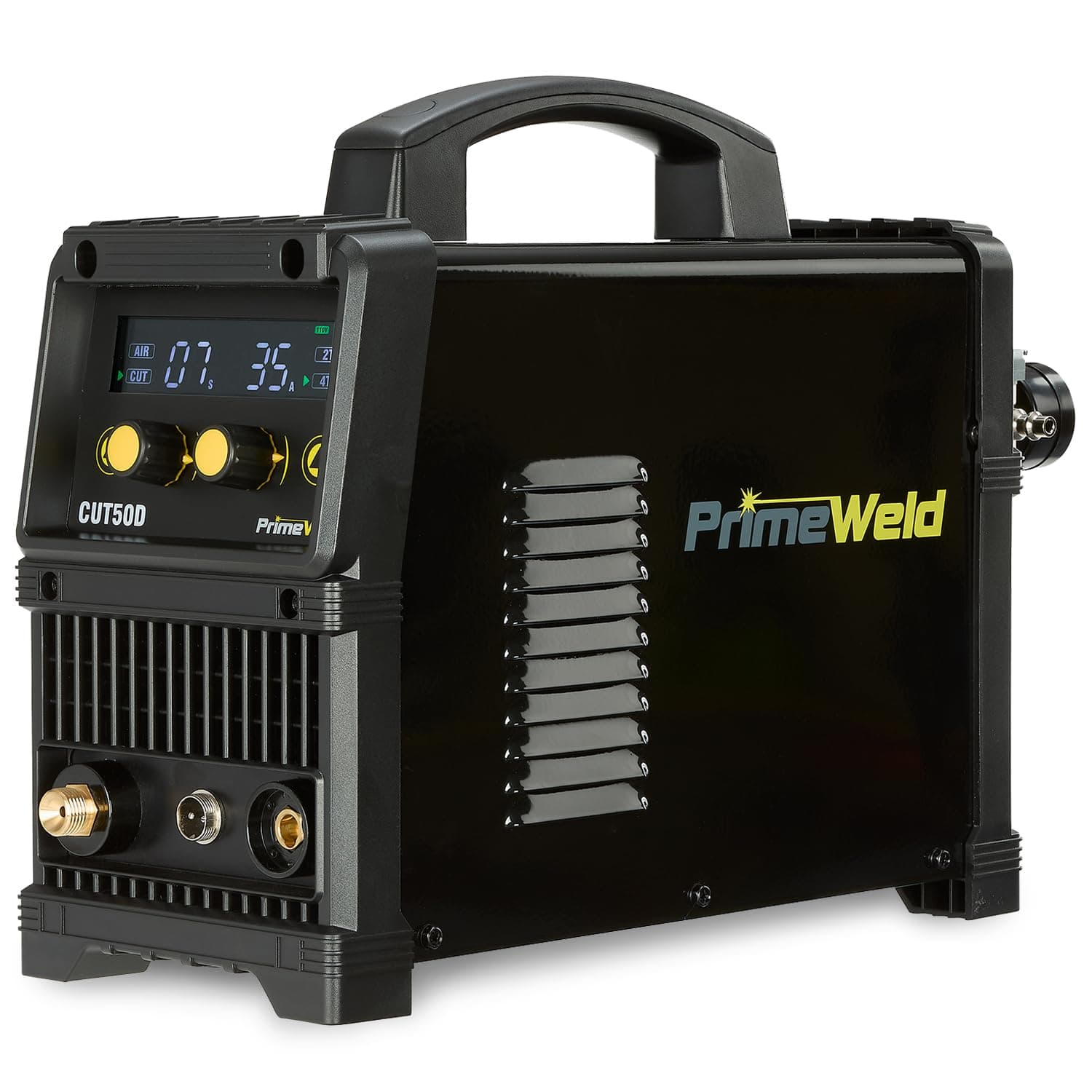 PrimeWeld 50A Air Inverter Plasma Cutter, Portable Plasma Cutting Machine, Premium and Rugged Plasma Cutter Kit, Automatic Dual Voltage 110V/220V AC with Plasma Torch, 1/2" Clean Cut, CUT50D