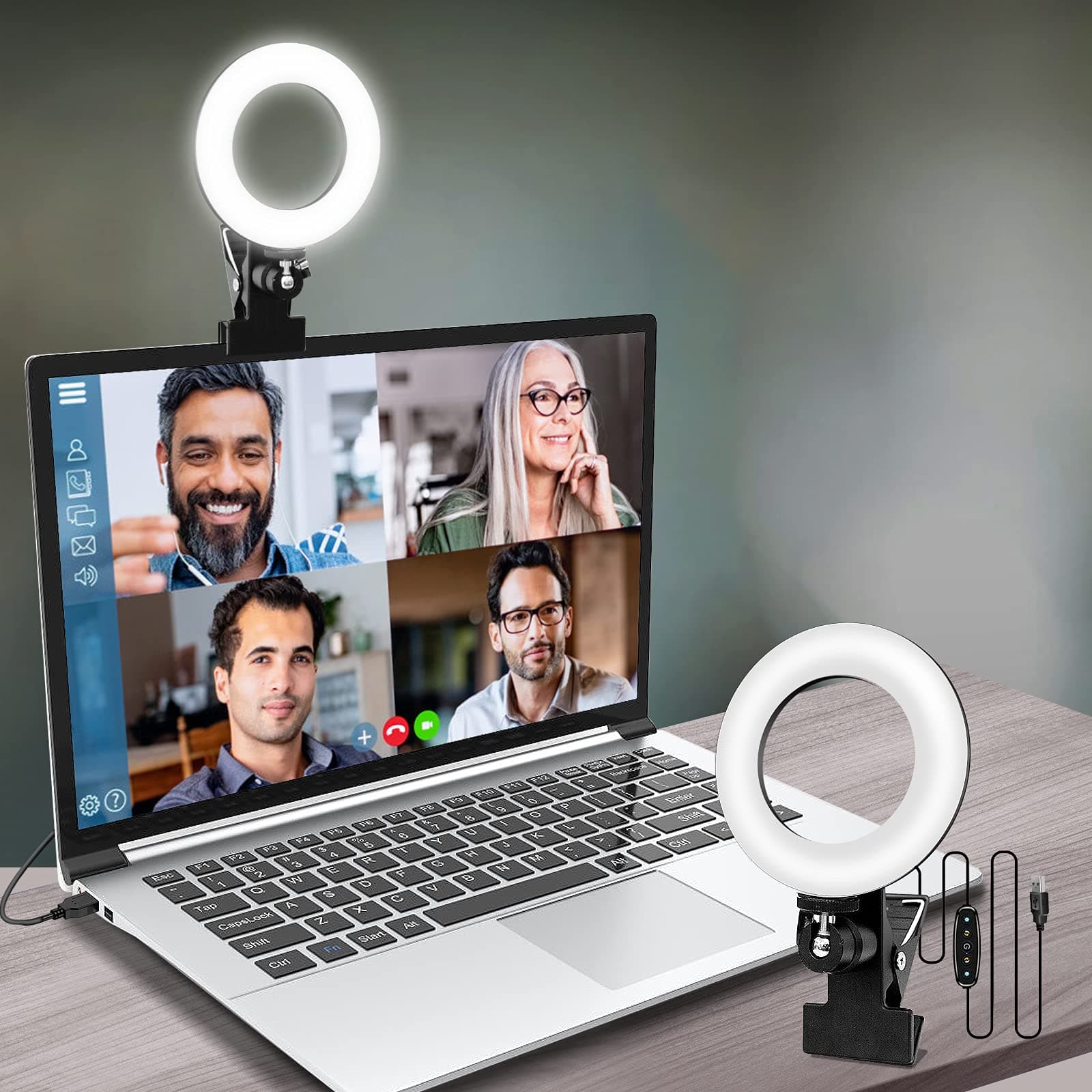 TANTUU Video Conference Lighting,Webcam Lighting,Ring Light for Monitor Clip On,Zoom Call Lighting, Remote Working, Distance Learning,Self Broadcasting and Live Streaming, Computer Laptop
