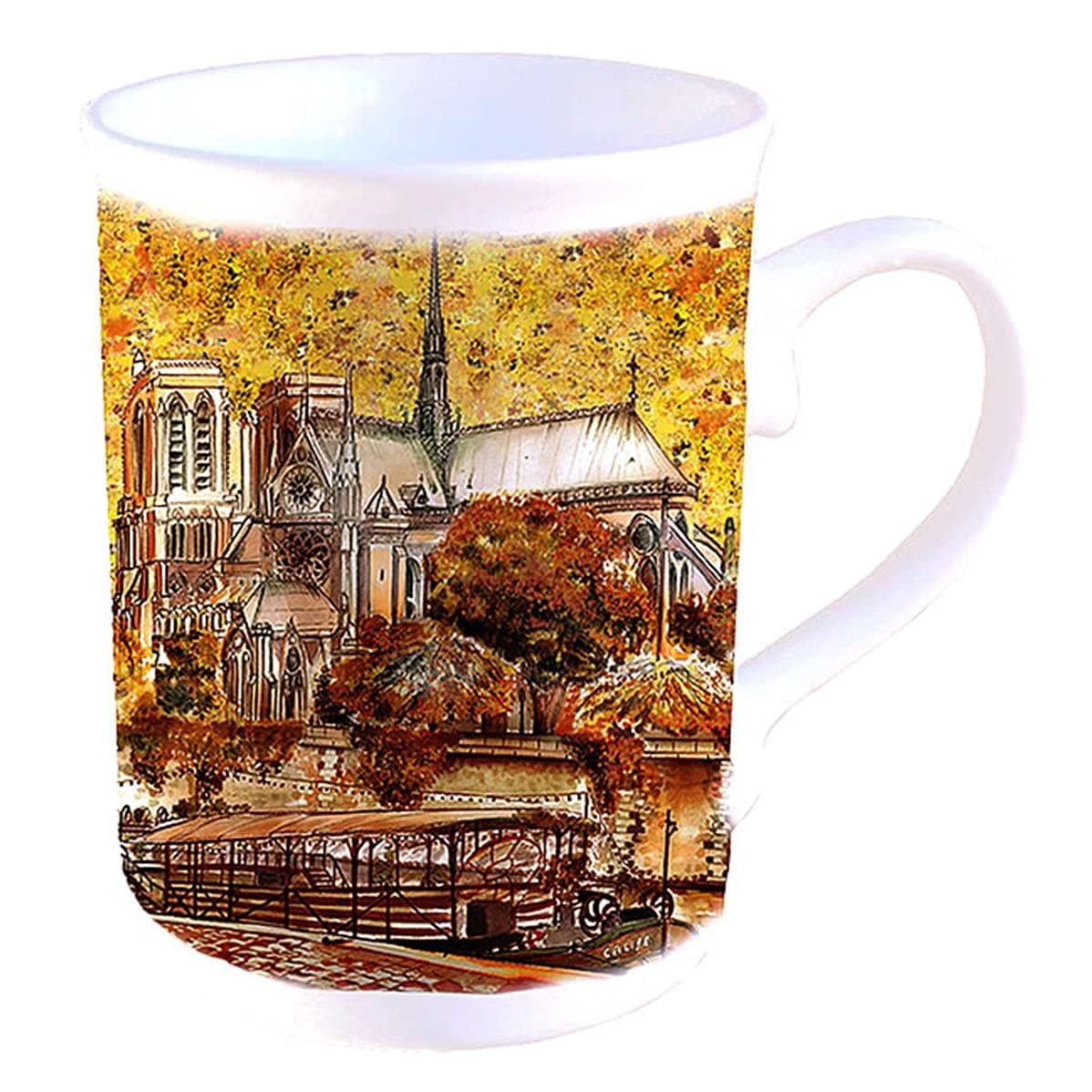 Souvenirs of France - Claudie Franel Notre Dame Fine China Mug - Ochre