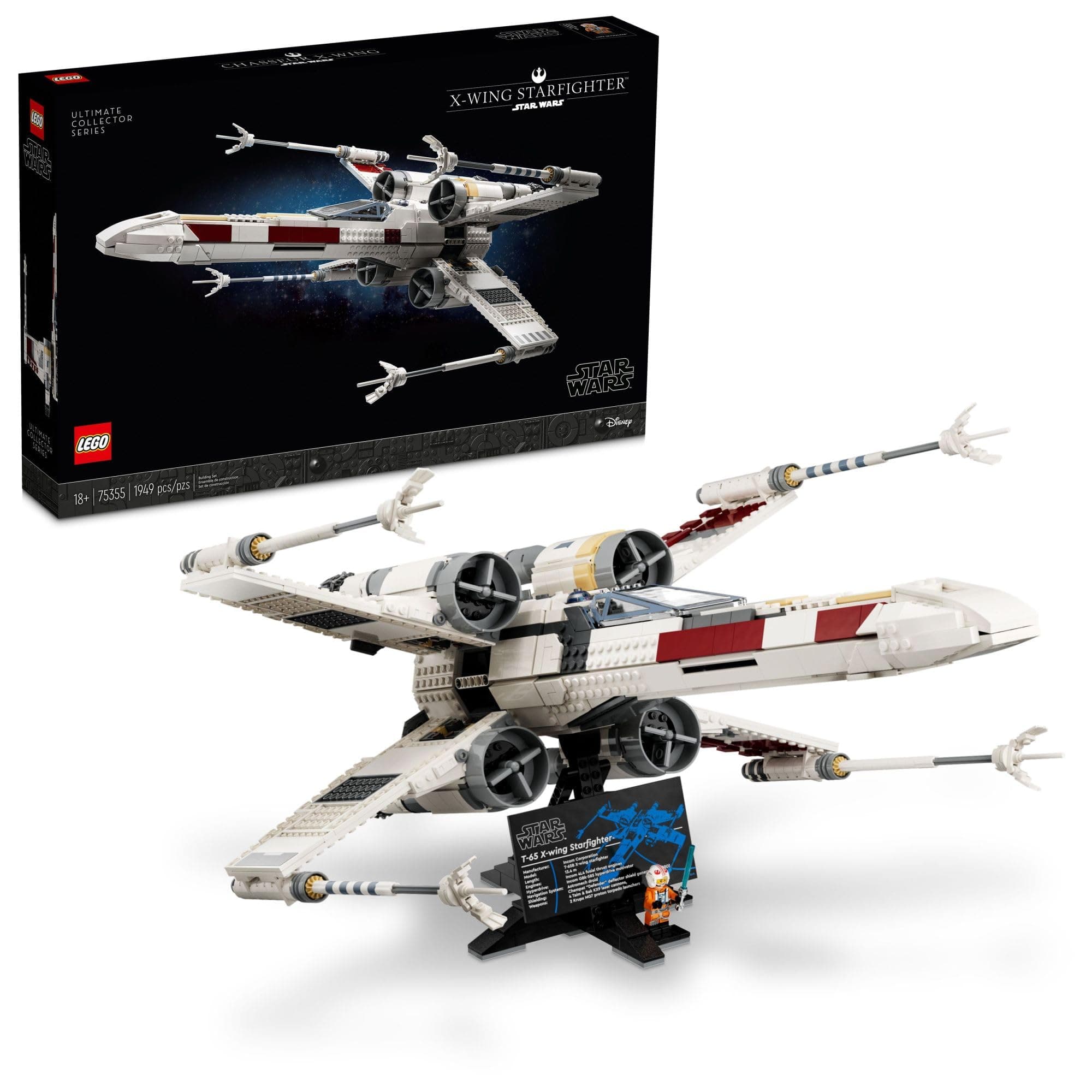 LEGO Star Wars Ultimate Collector Series X-Wing Starfighter Building Set for Adults, Star Wars Collectibles with Luke Skywalker Minifigure, Fun Gift Idea for Star Wars Fans 75355