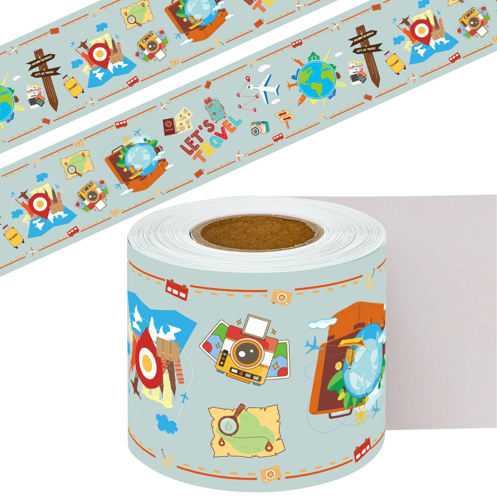 Travel Bulletin Board Border Map Borders for Bulletin Board World Map Trim Border for Back to School Classroom Decor Supplies 52Ft