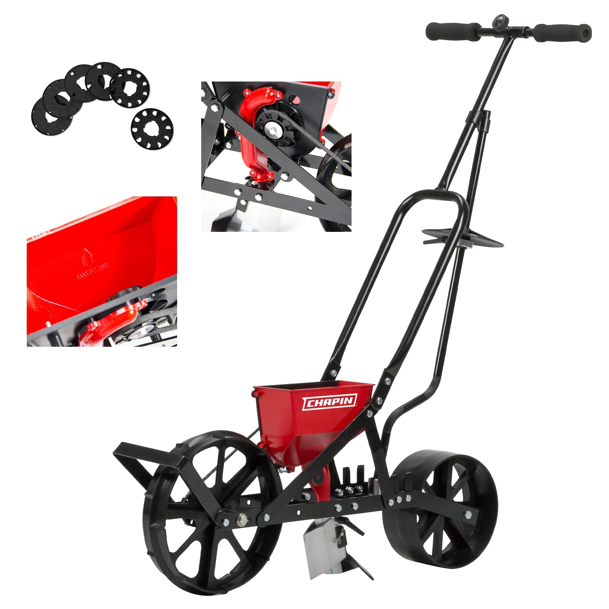 Chapin 8701B Garden Push Seeder With 6 Seed Plates For Up To 20 Varieties Of Seeds, (1 Garden Seeder/Package)