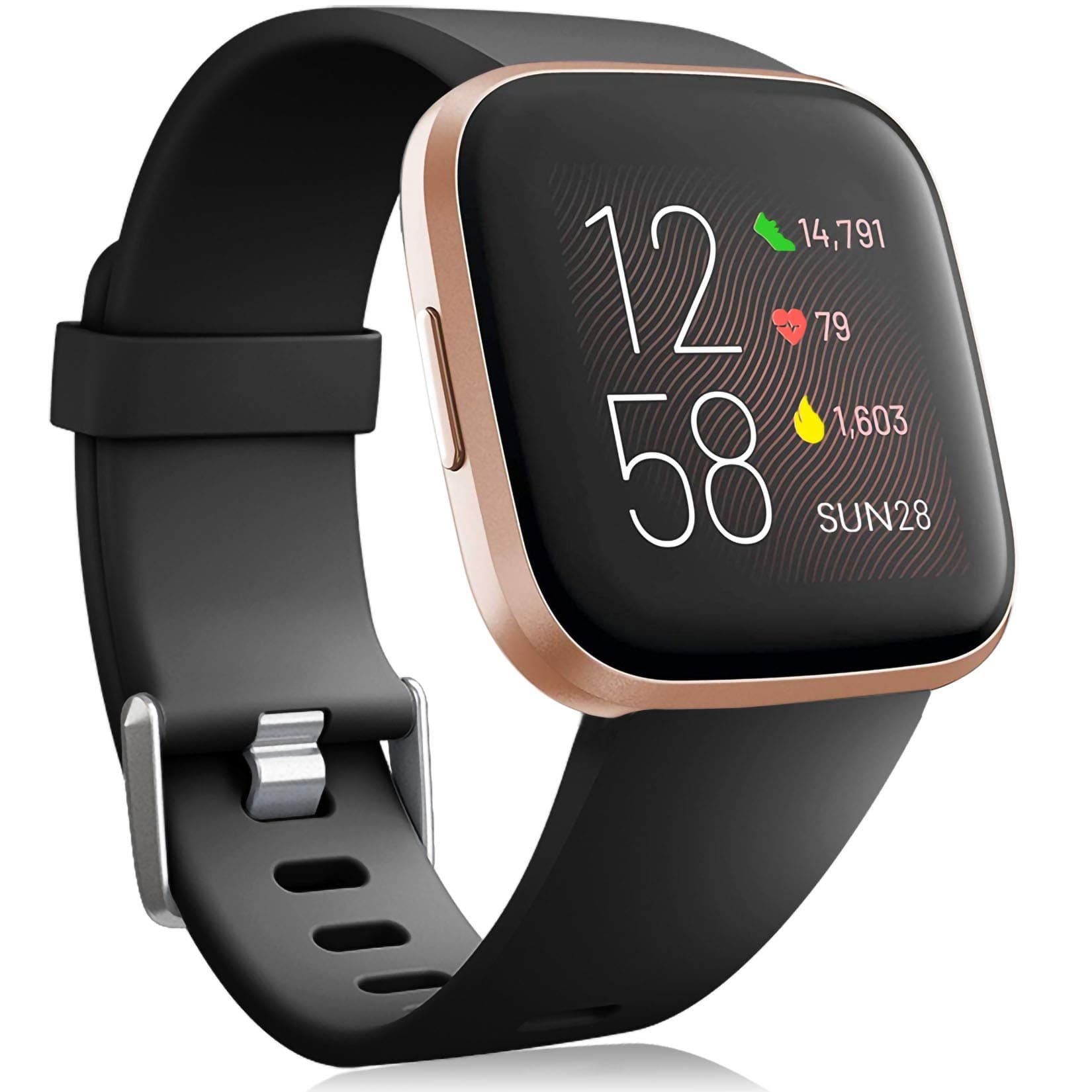 for Fitbit Versa 2 Strap/Fitbit Versa Strap, Silicone Sport Classic Replacement Straps Compatible with Fitbit Versa Lite/Fitbit Versa 2/Fitbit Versa for Women Men