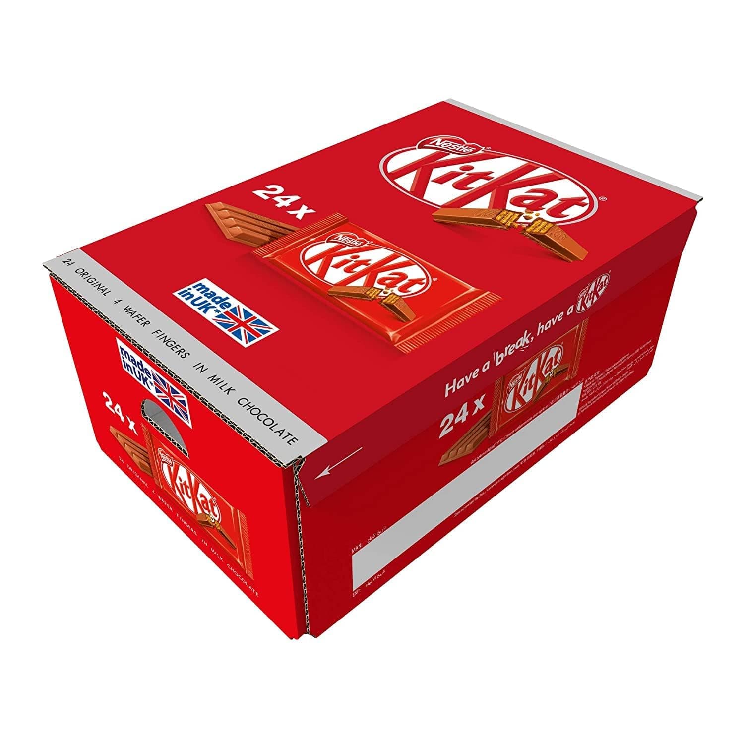 Nestle 4 Wafer Fingers in Milk Chocolate KitKat Box, 24 x 41.5 g