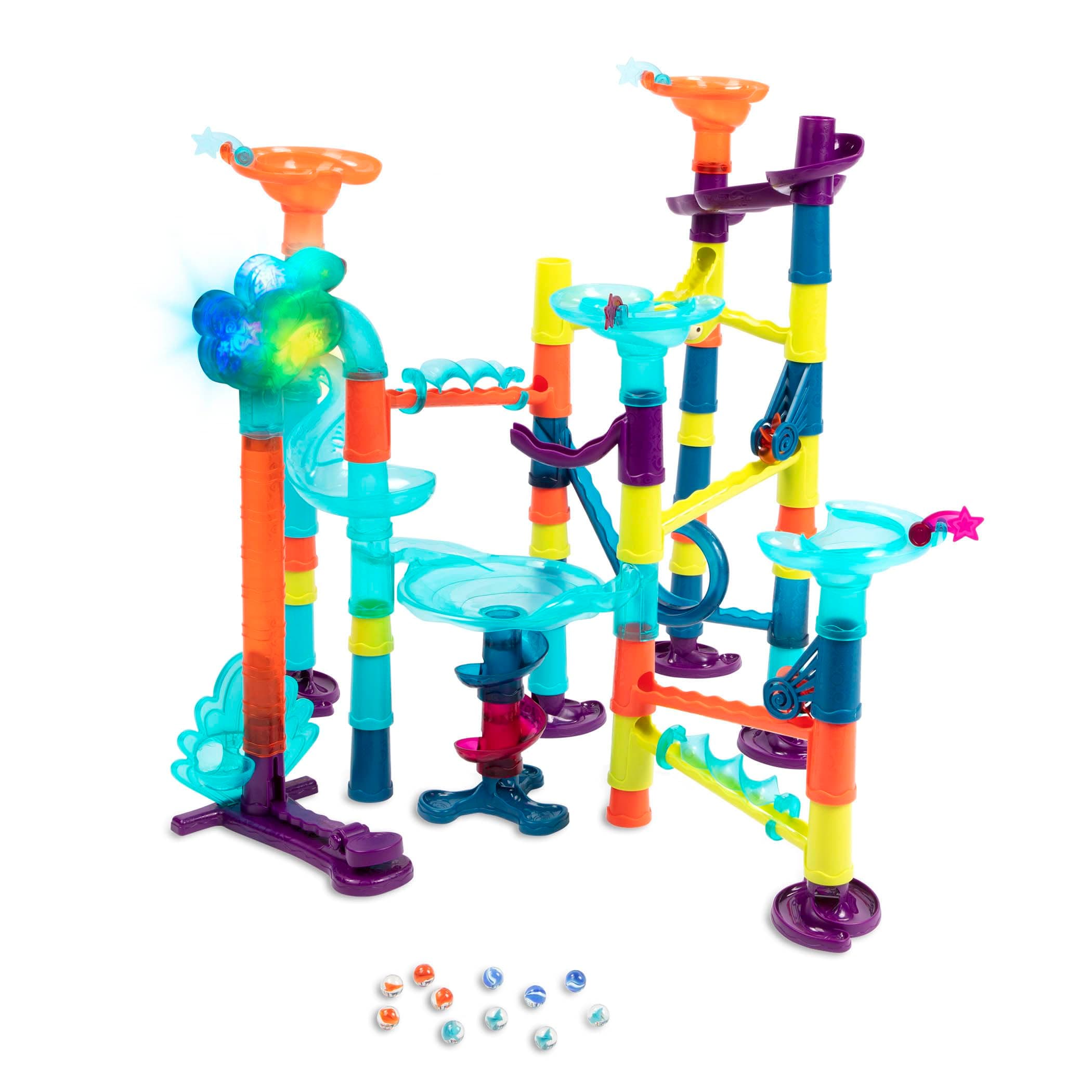 toys – Marble Run Toy Set – 62-Piece Interactive STEM Toy Featuring Lights, Sounds, and Modular Track Designs – Enhances Creativity, Early Engineering Skills – Ages 3 and Up