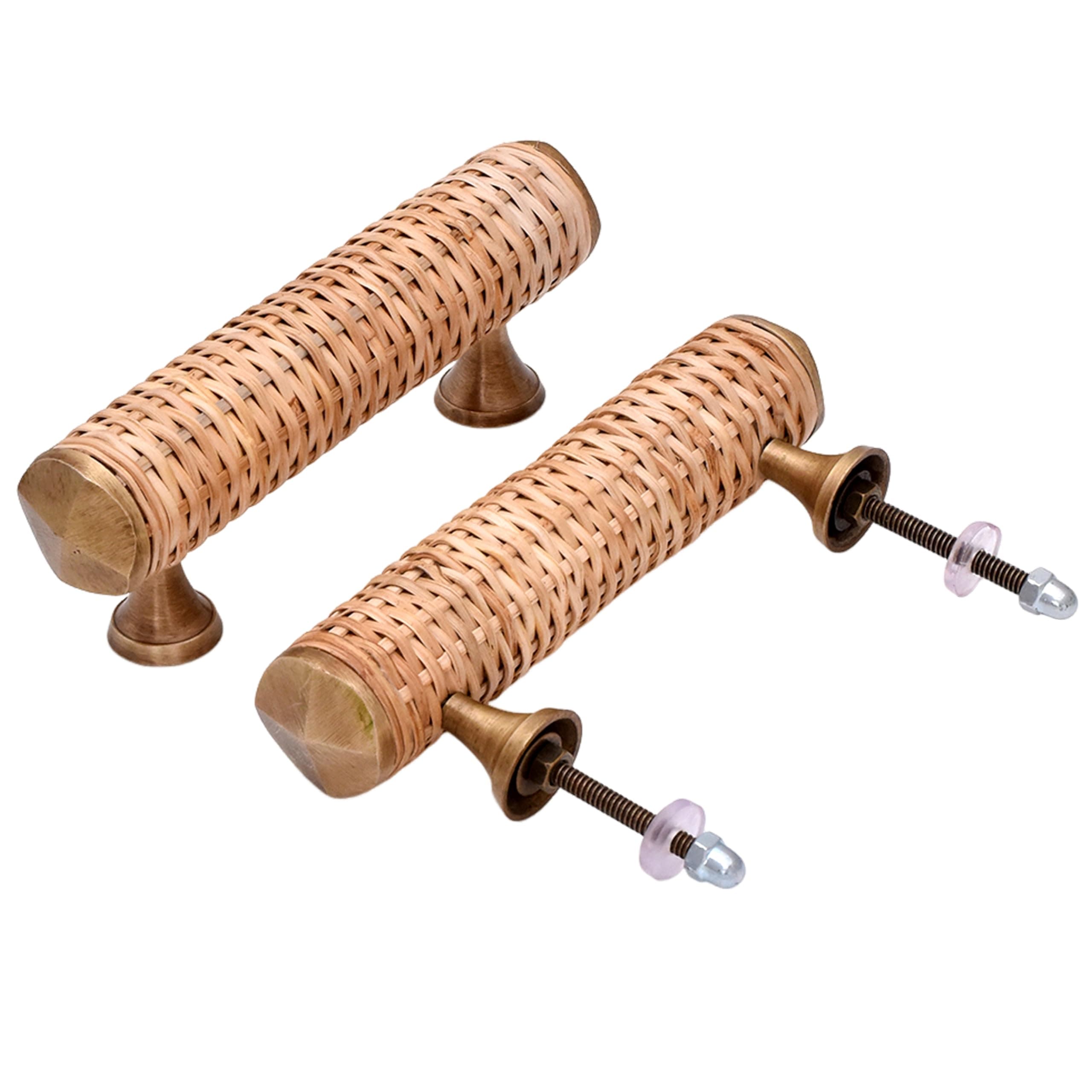 IndianShelf Rattan Drawer Pulls-Rattan Handles-Wooden Cabinet Handles