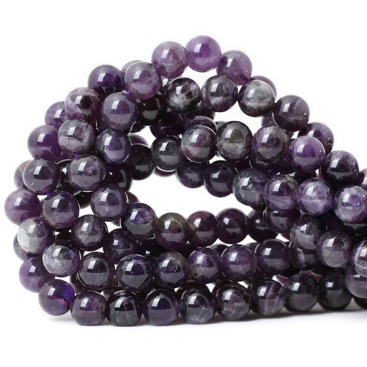 CHEAVIAN 35PCS 10mm Natural Amethyst Gemstone Round Loose Beads Crystal Energy Stone Healing Power for Jewelry Making 1 Strand 15"