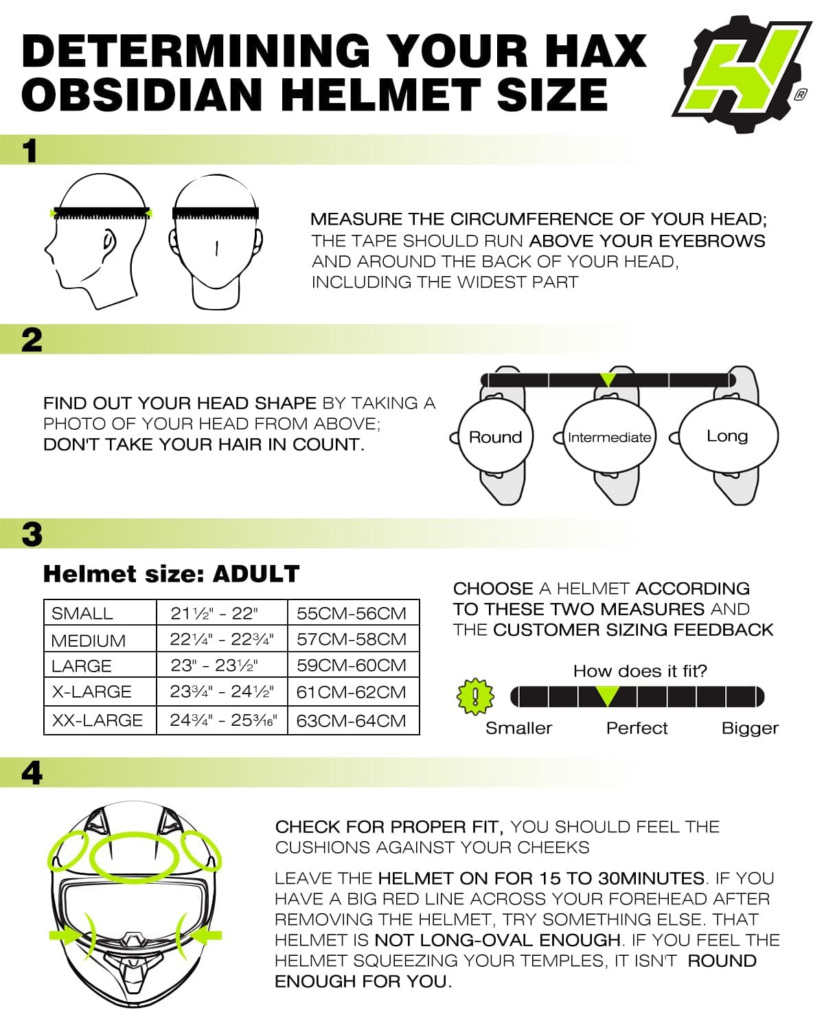 HAX Obsidian Full Face Dual Visor Adult Motorcycle Helmet for Motorbike Street Bike with Pinlock Ready DOT Approved