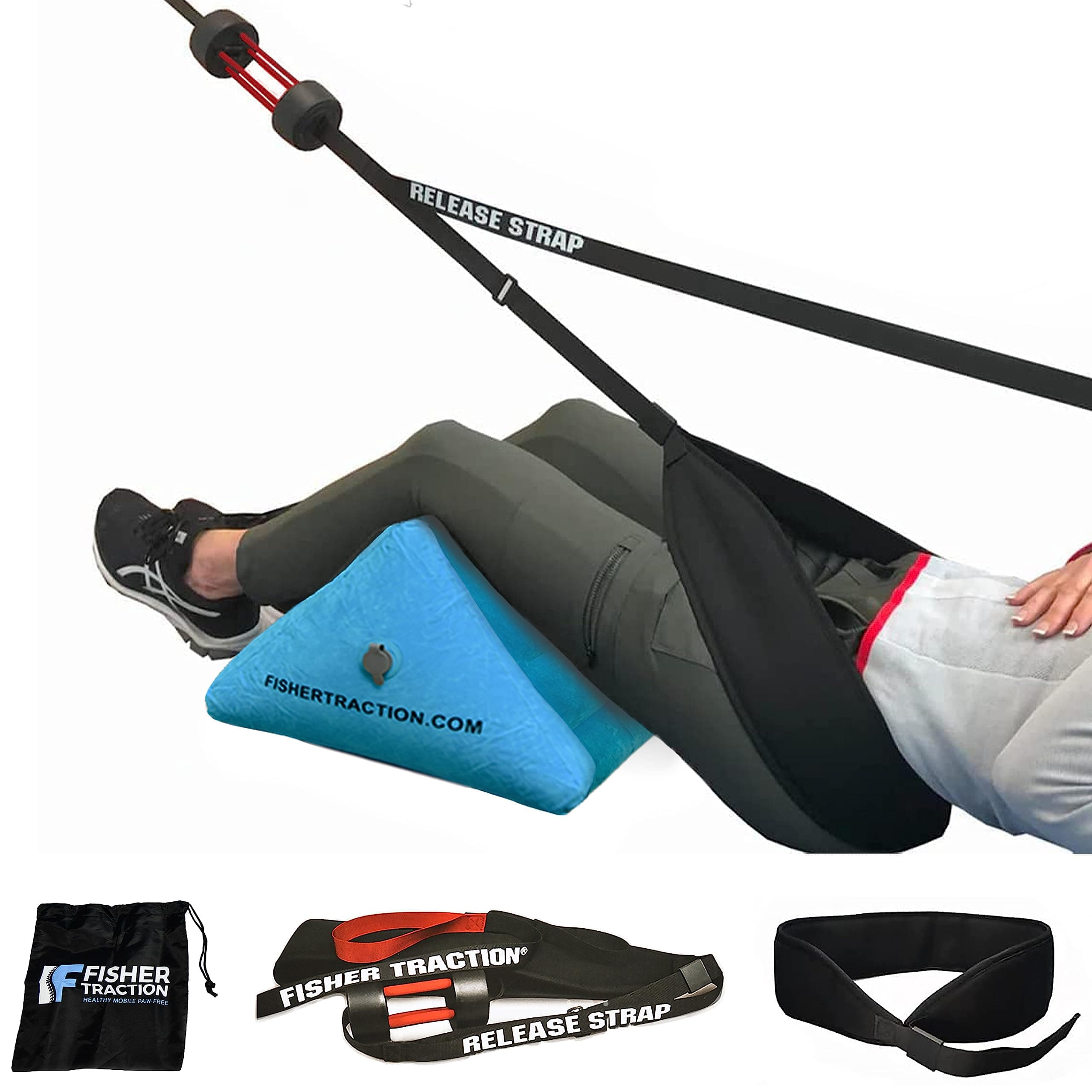 Back Pain Prevention & Pain Relief Traction Device | for Pinched Nerves & Disc Bulges | Back Problem Relief | Mobile Spine Decompression & Lumbar Traction Device - Over 230 lbs