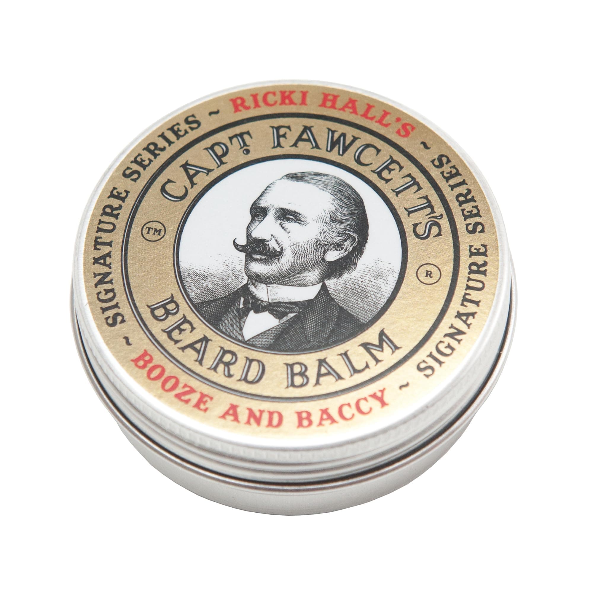 Captain Fawcett Ricki Hall’s Booze & Baccy Beard Balm 60ml – Premium Conditioning Beard Balm for Men – Enriched with Whiskey, Honey & Tobacco Notes for a Rich, Masculine Scent & Soft, Tamed Beard