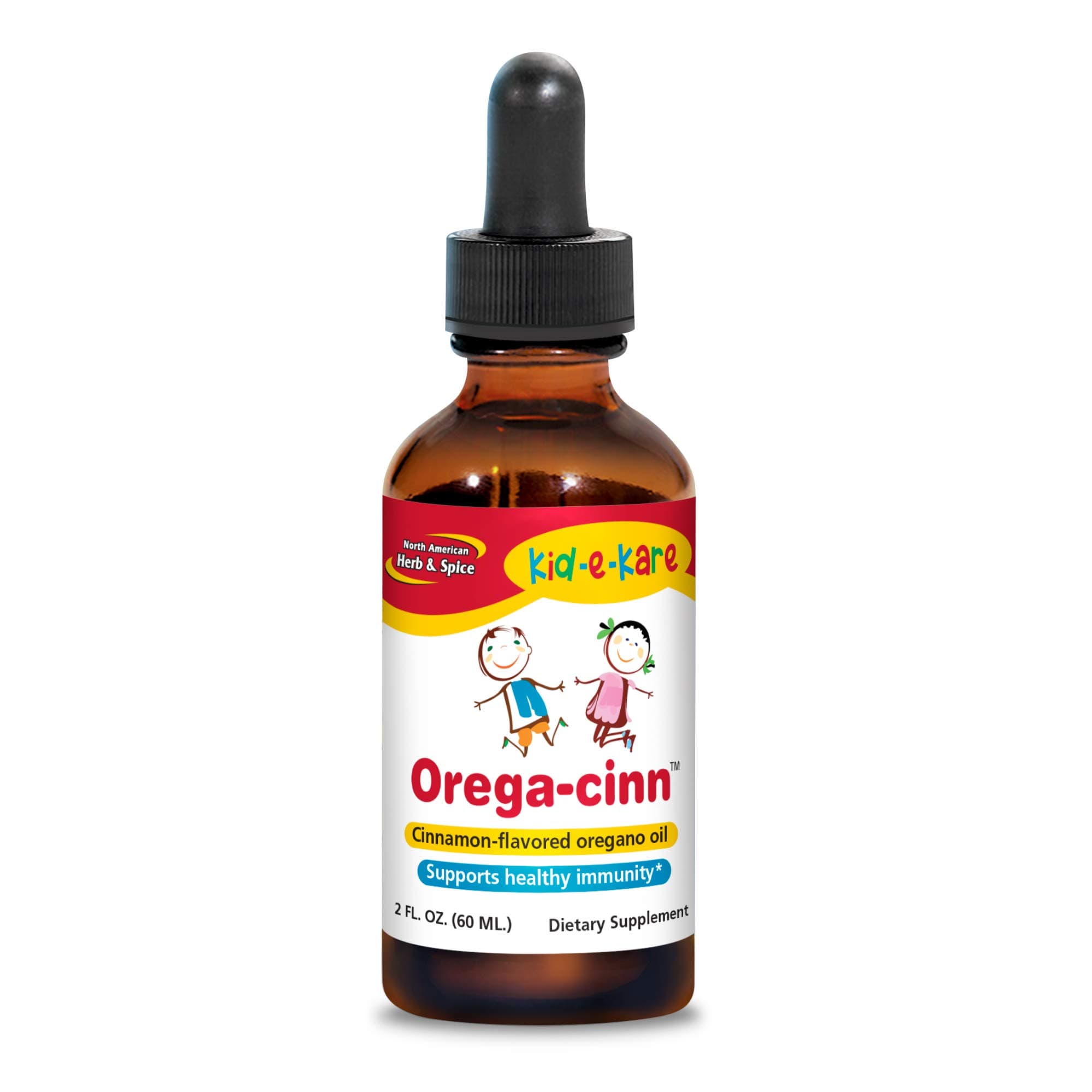 NORTH AMERICAN HERB & SPICE Kid.e.Kare Orega-Cinn, Cinnamon Flavor - 2 fl. oz. - Great-Tasting Immune Support - Soothes Mucus Membranes - Wild Oregano Oil - Non-GMO - 120 Total Servings