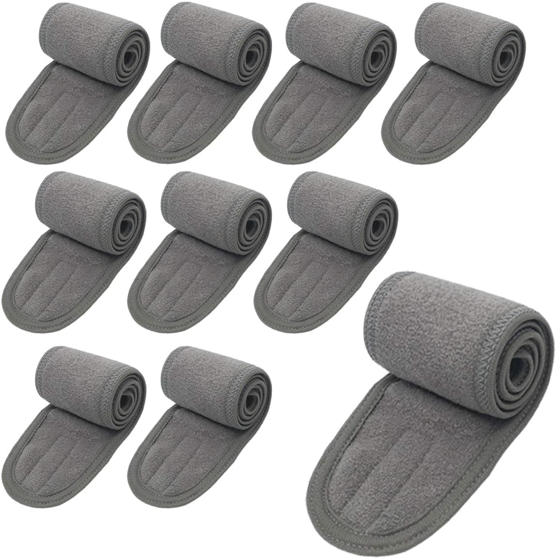 DeiGoodsSpa Headband Facial Headbands Makeup Hair Band Washing Face Thick Terry Cloth Head Band for Yoga Sport Shower Adjustable Length Elastic Stretch (10 Pack)