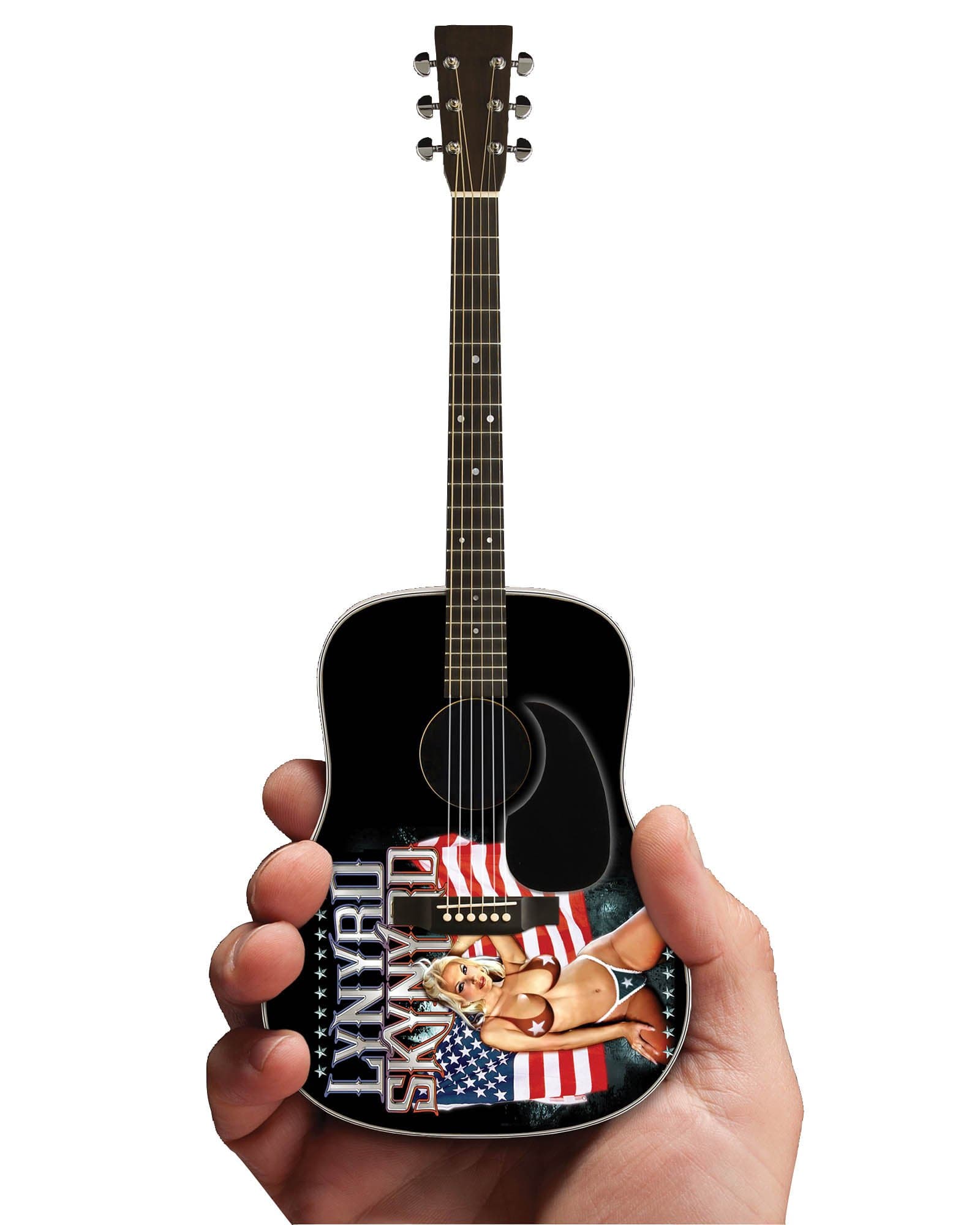 Iconic Concepts Iconic Lynyrd Skynryd Girl with Flag Image Mini Acoustic Guitar Replica (2M-L02-5006)