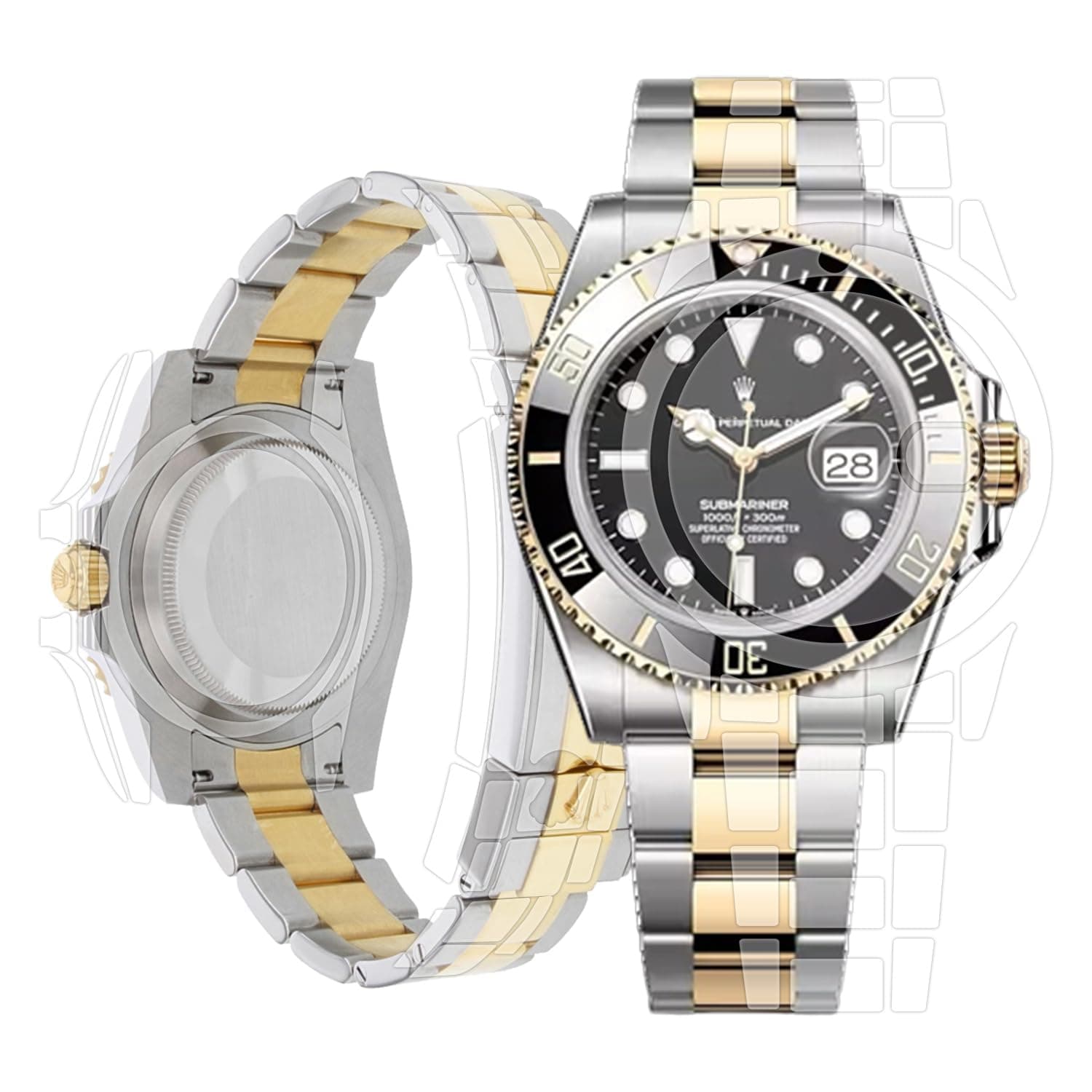 skoko [2 Pack Full Body Protective Film Compatible with Rolex Submariner 41mm (1.61inch), Glossy Clear Skin, Full Coverage, Anti Scartch, Easy installation