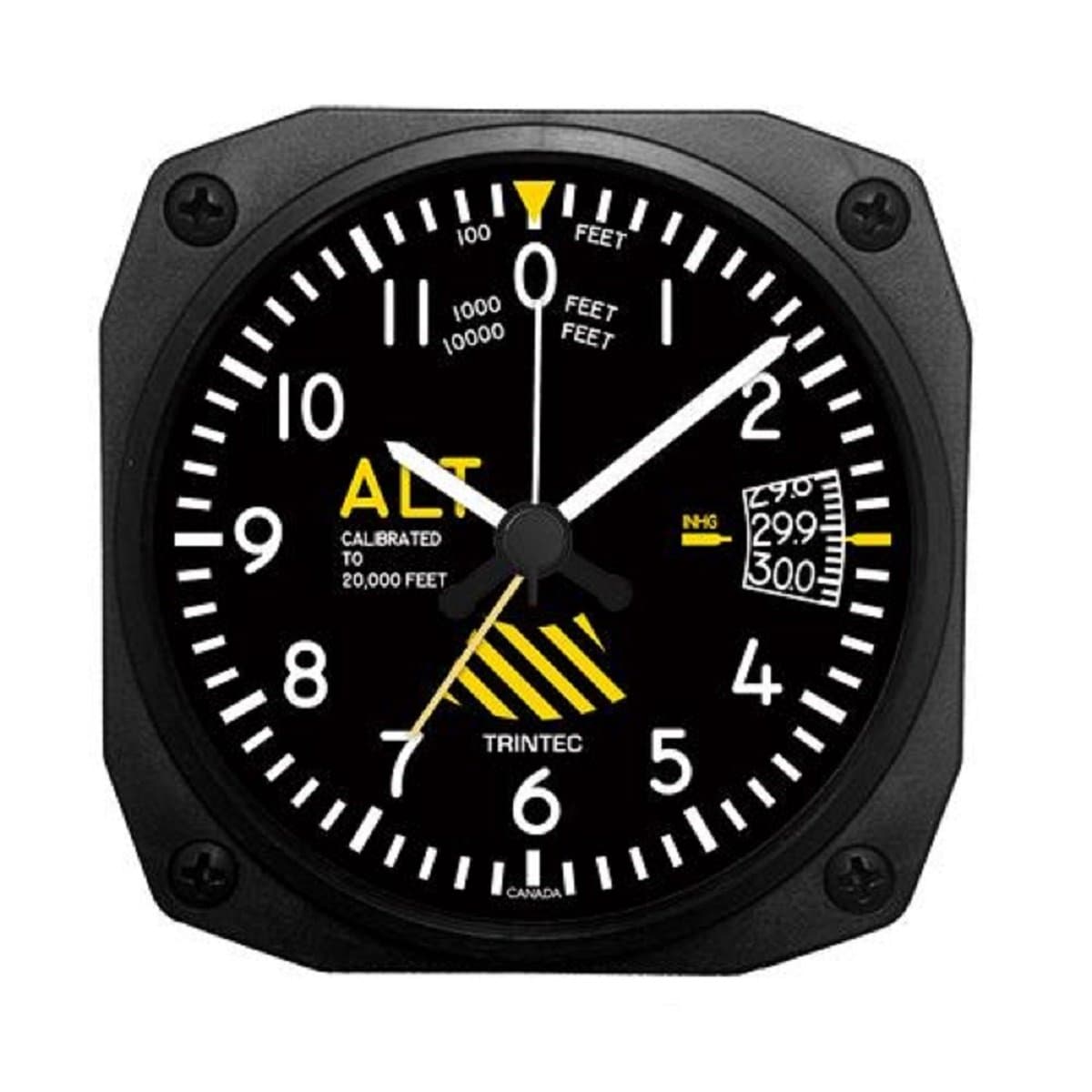 30 th Anniversary Aviation Altimeter Altitude Travel Alarm Clock 3.5" DM60-SE