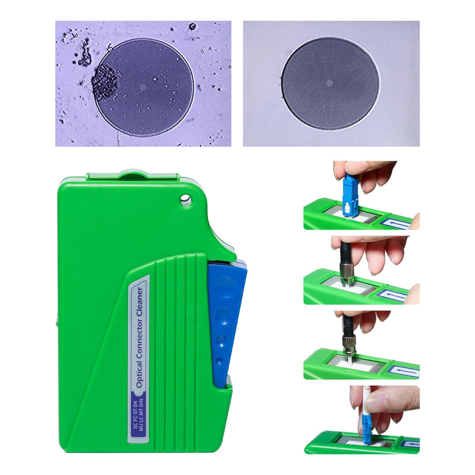 KOMSHINEFiber Optic Cleaner KCC-550 Fiber Cleaning Box Cassette with 500+ Cleaning Times
