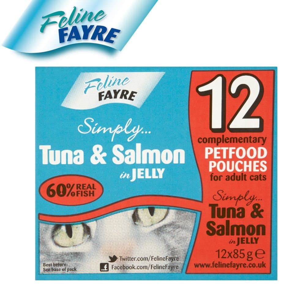 Feline Fayre Blue Pouch Tuna&Salmon, 12pk 85g
