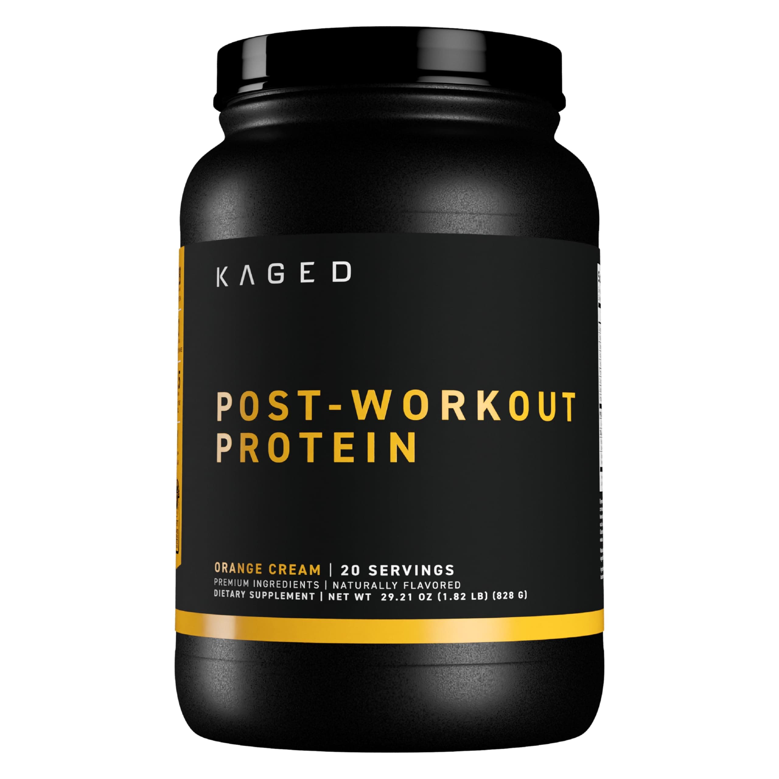 Kaged Post Workout Protein Powder | Re-Kaged | 28g Whey Protein with Creatine, Glutamine & Betaine for Muscle Growth & Recovery | Low Sugar | 20 Servings | Orange Cream