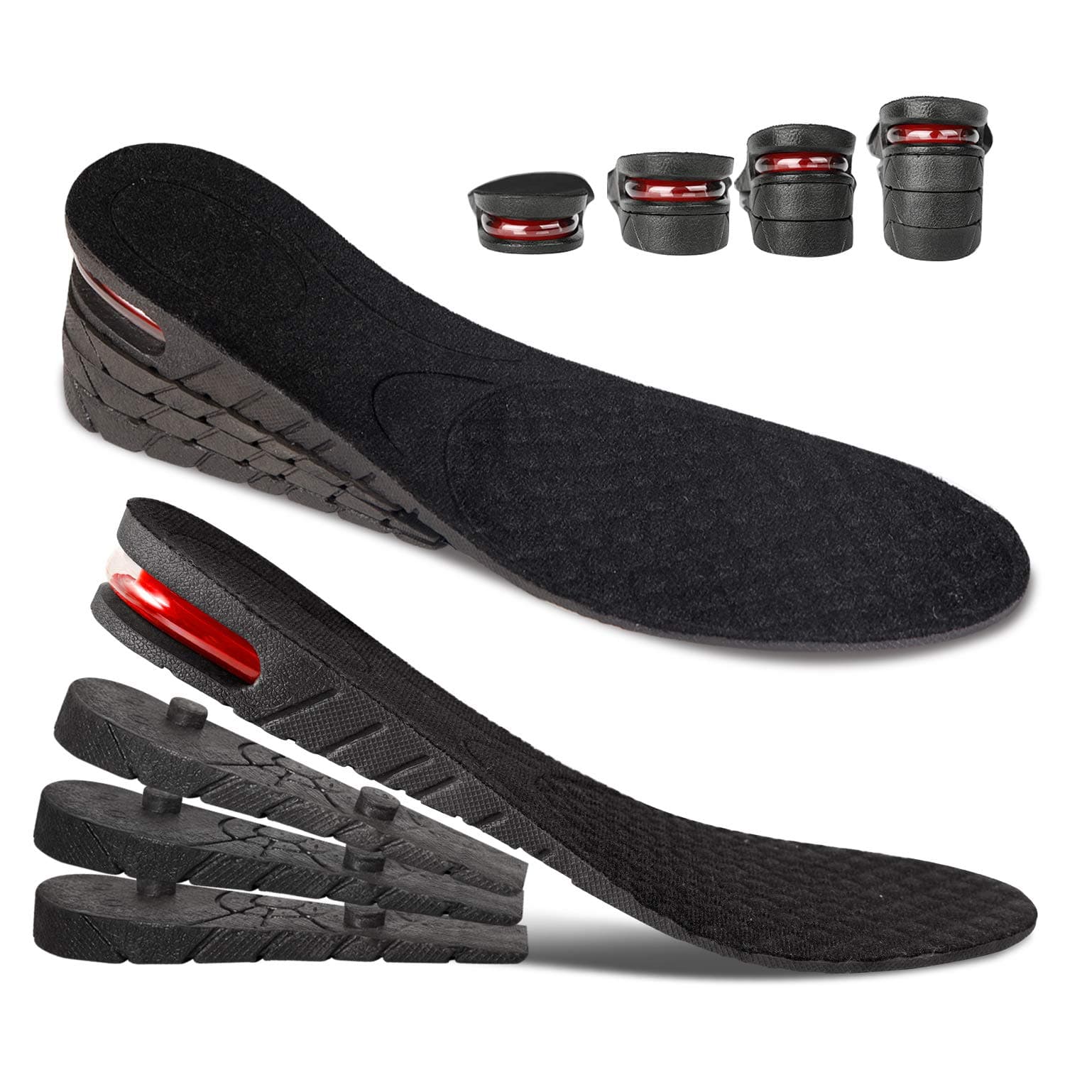 NTSWZYS Shoe Lifts for Men & Women Orthotic Heel Shoe Lifts Kit with Air Cushion Heel Inserts Invisible Height Increase Insoles Variable Height 1.2-3.54Inch