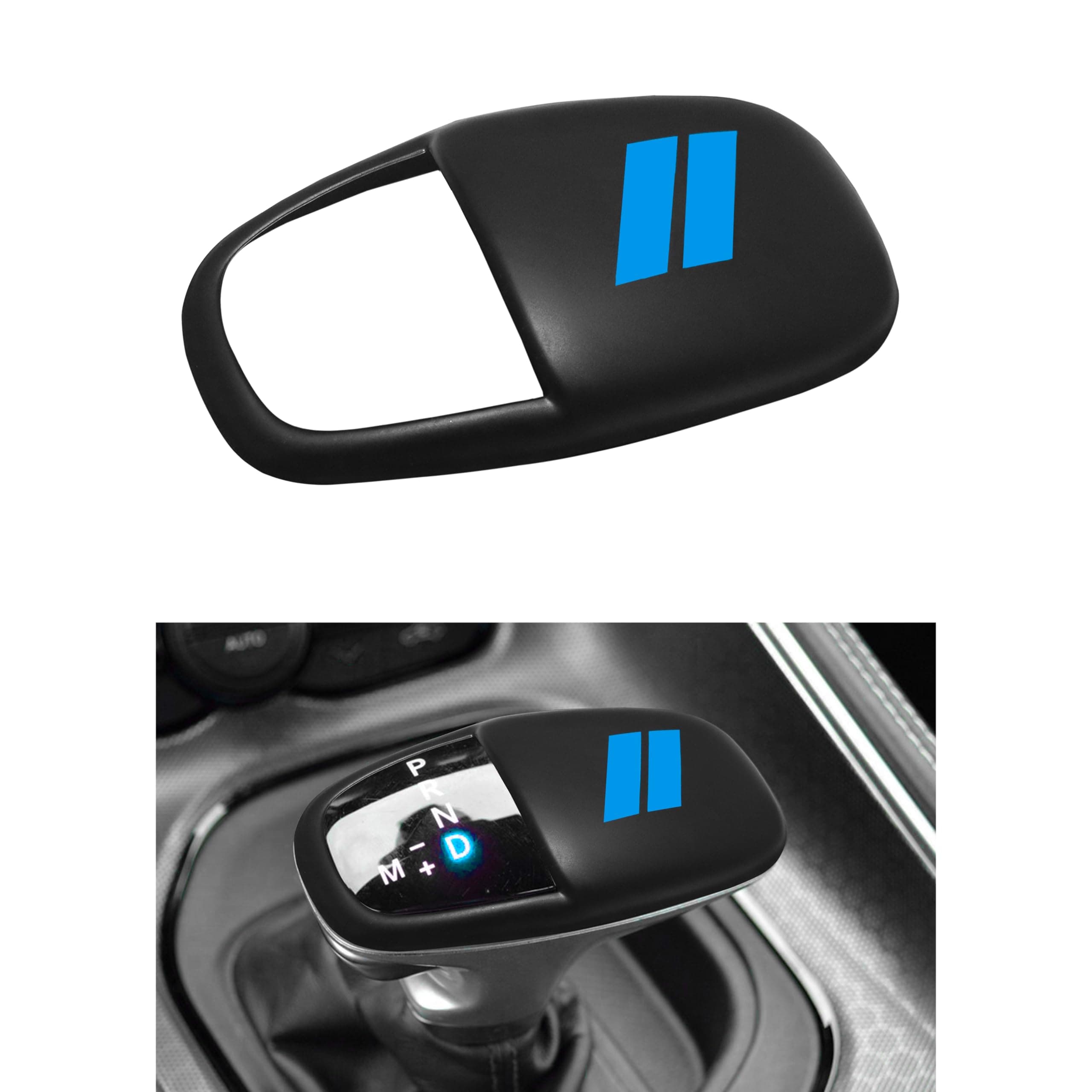 Gear Shift Knob Head Cover Trim for Dodge Charger Accessories 2015-2023 Challenger 2015-2023 2024 Durango 2016-2025 2026 ABS Interior Shell Insert Decoration Protector Gear Shifter Cover (Matte Blue)