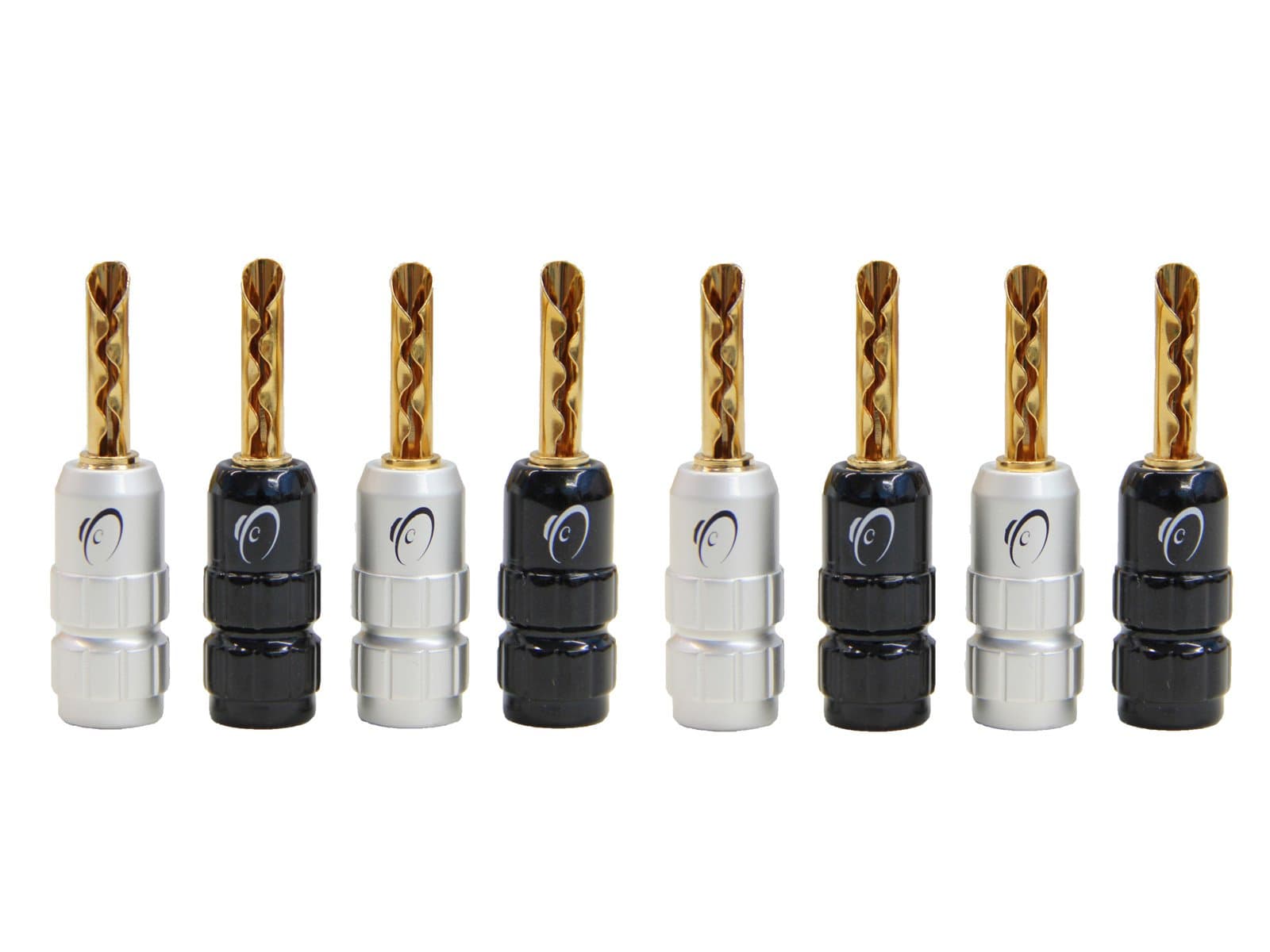 KnuKonceptz Eks-Bfa Banana Plugs - Set of 8 (4 Pair) - Male-to-Male - AUX - Indoor - Home Audio Systems, Amplifiers, Receivers, Speakers
