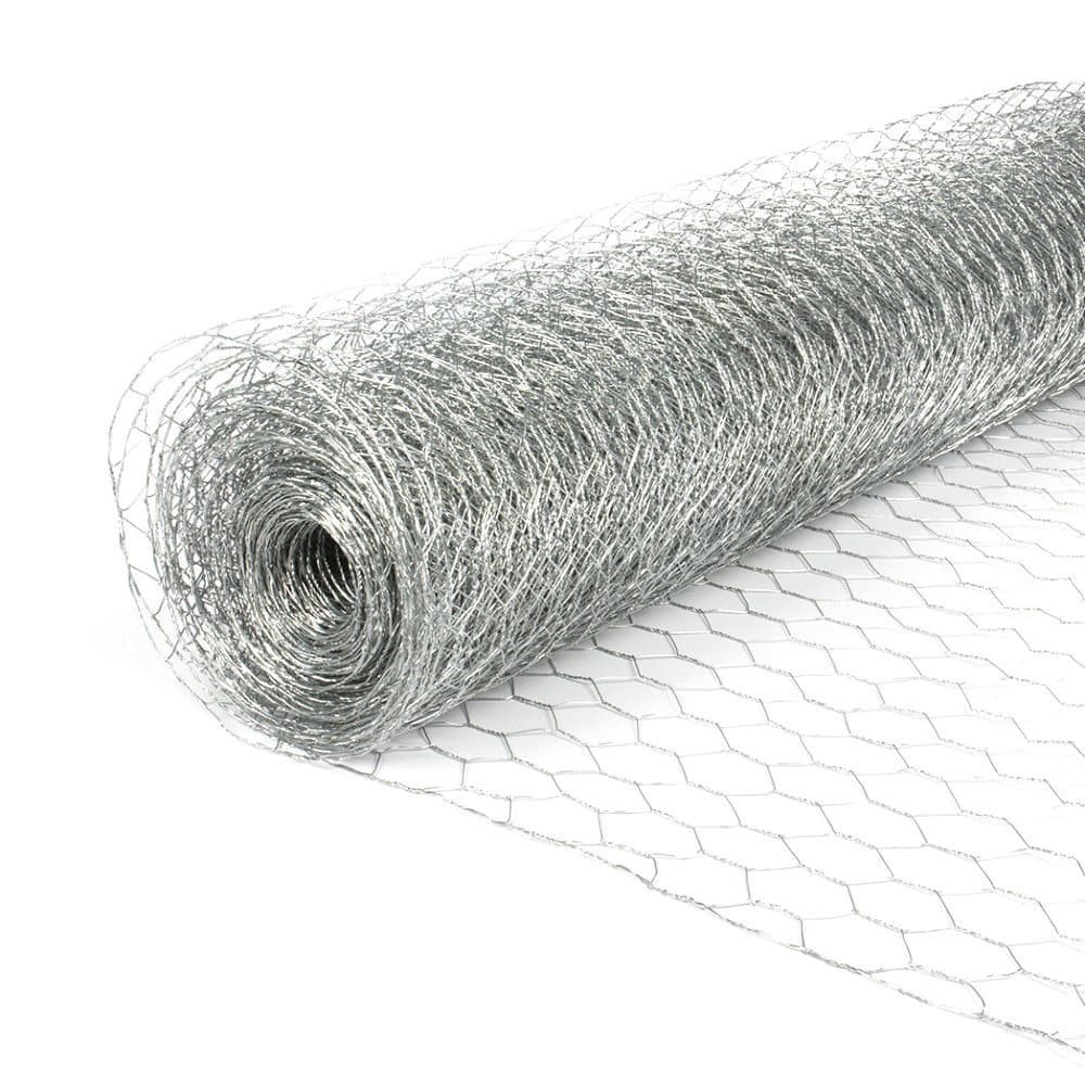 Chicken Wire Galvanised Finish 25mm Mesh. 0.6m x 10m Long
