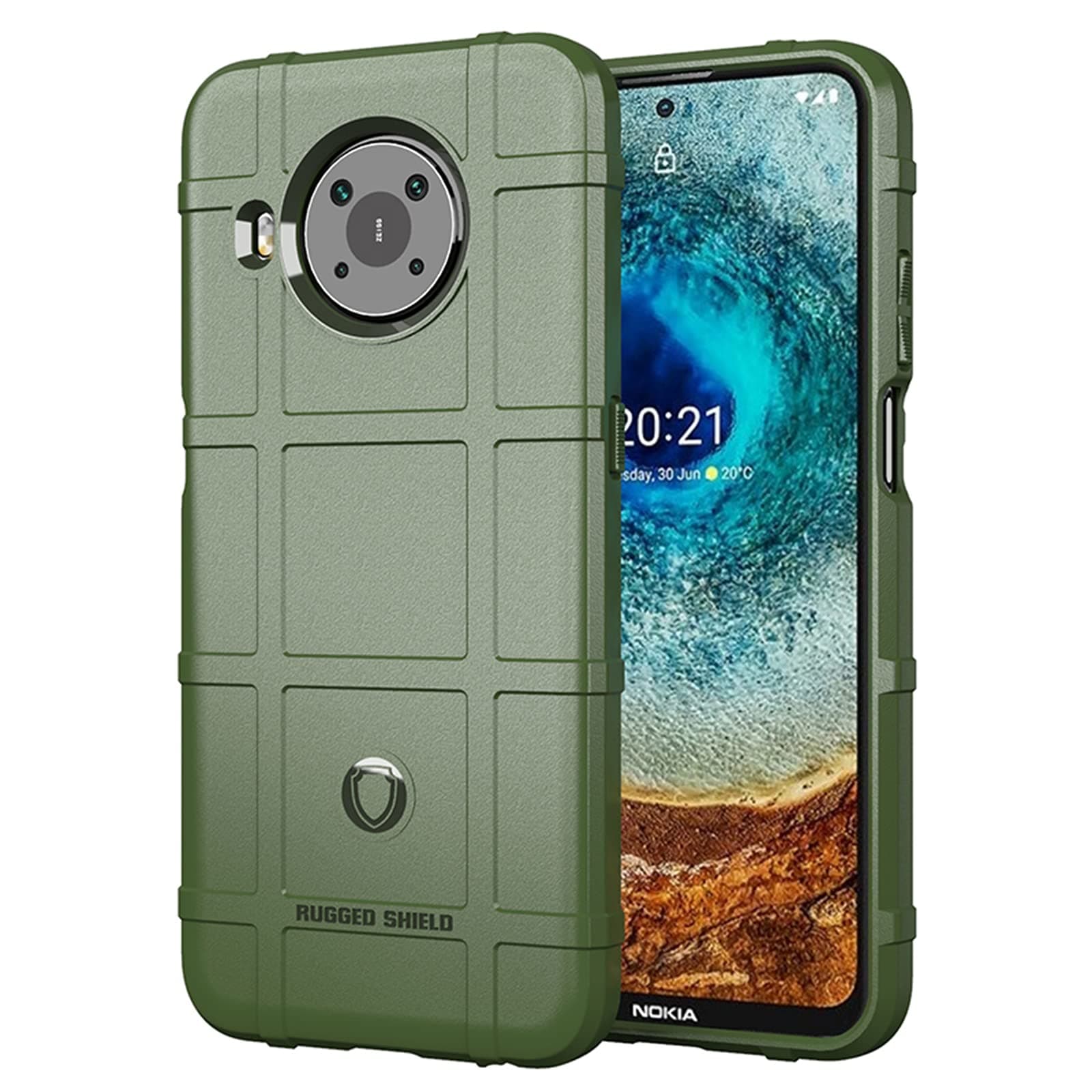 GIOPUEY Case for Nokia X10/X20, TPU Case [Heavy Duty] Anti-Fall Mobile Phone Case [Non-Slip] [Shockproof] [Anti Fingerprint] Phone Case - Green