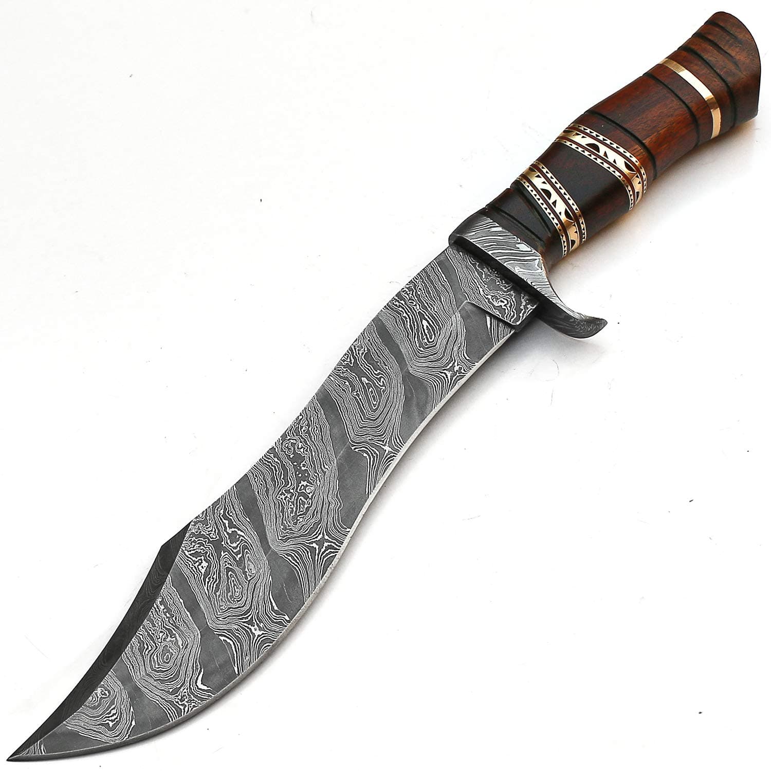 Srmt-9182, Custom Handmade Damascus Steel 15 Inch Knife - Exotic Wood Handle (Color/Case Vary)
