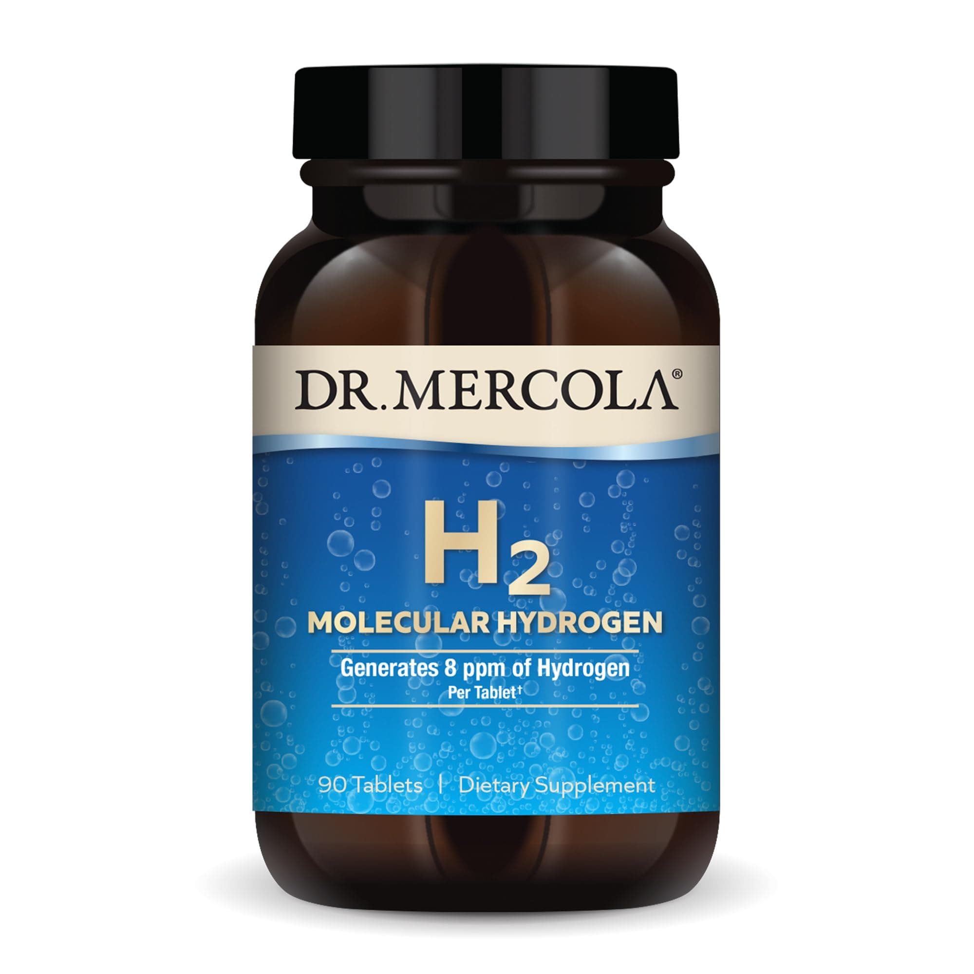 H2 Molecular Hydrogen - Supports Healthy Aging, Cellular Energy & Brain Health - with Elemental Magnesium - GMO-Free, Gluten-Free & Soy-Free - 90 Tablets (90 Servings)