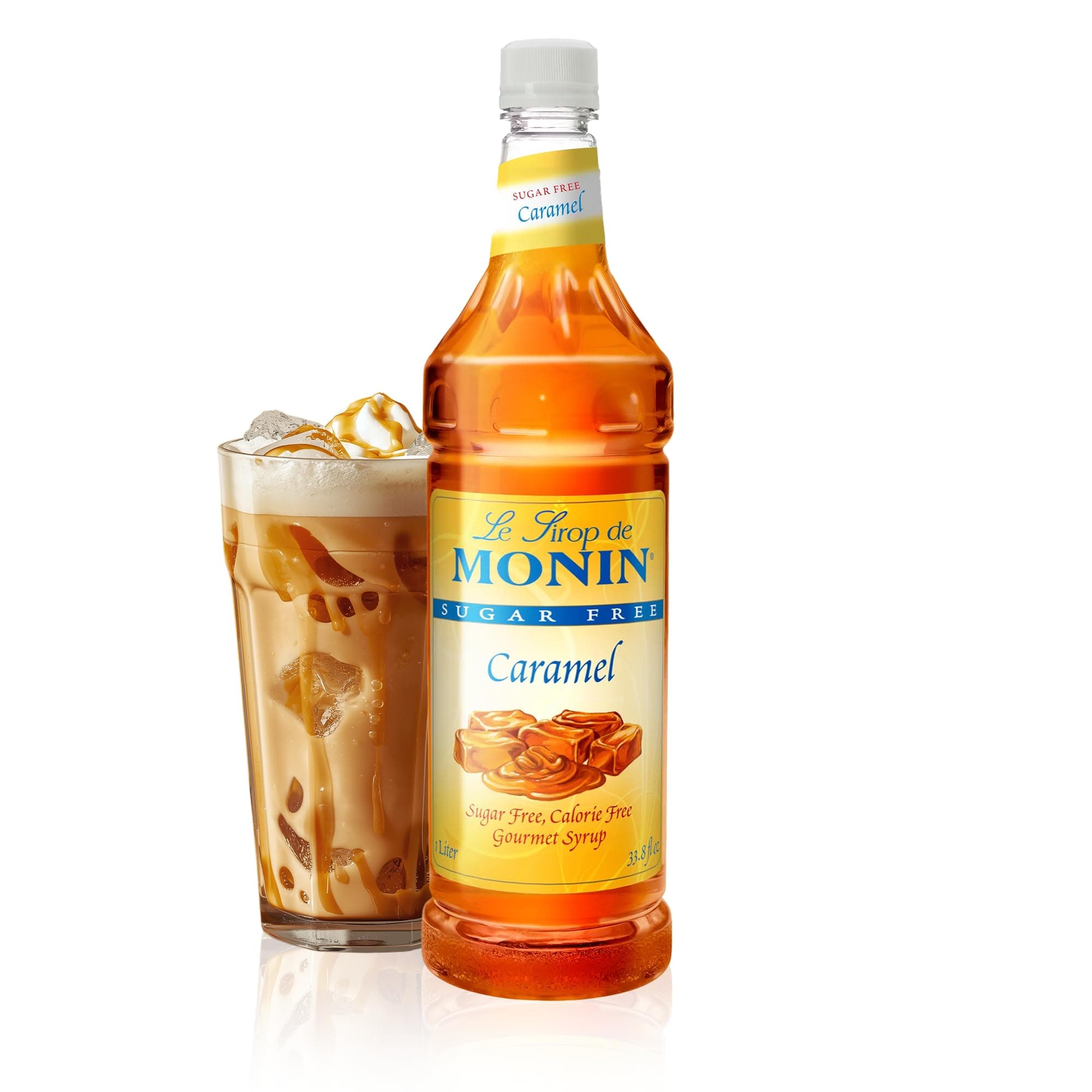 Sugar Free Caramel Syrup, Mild and Sweet, Great for Coffee and Desserts, Gluten-Free, Non-GMO (1 Liter)