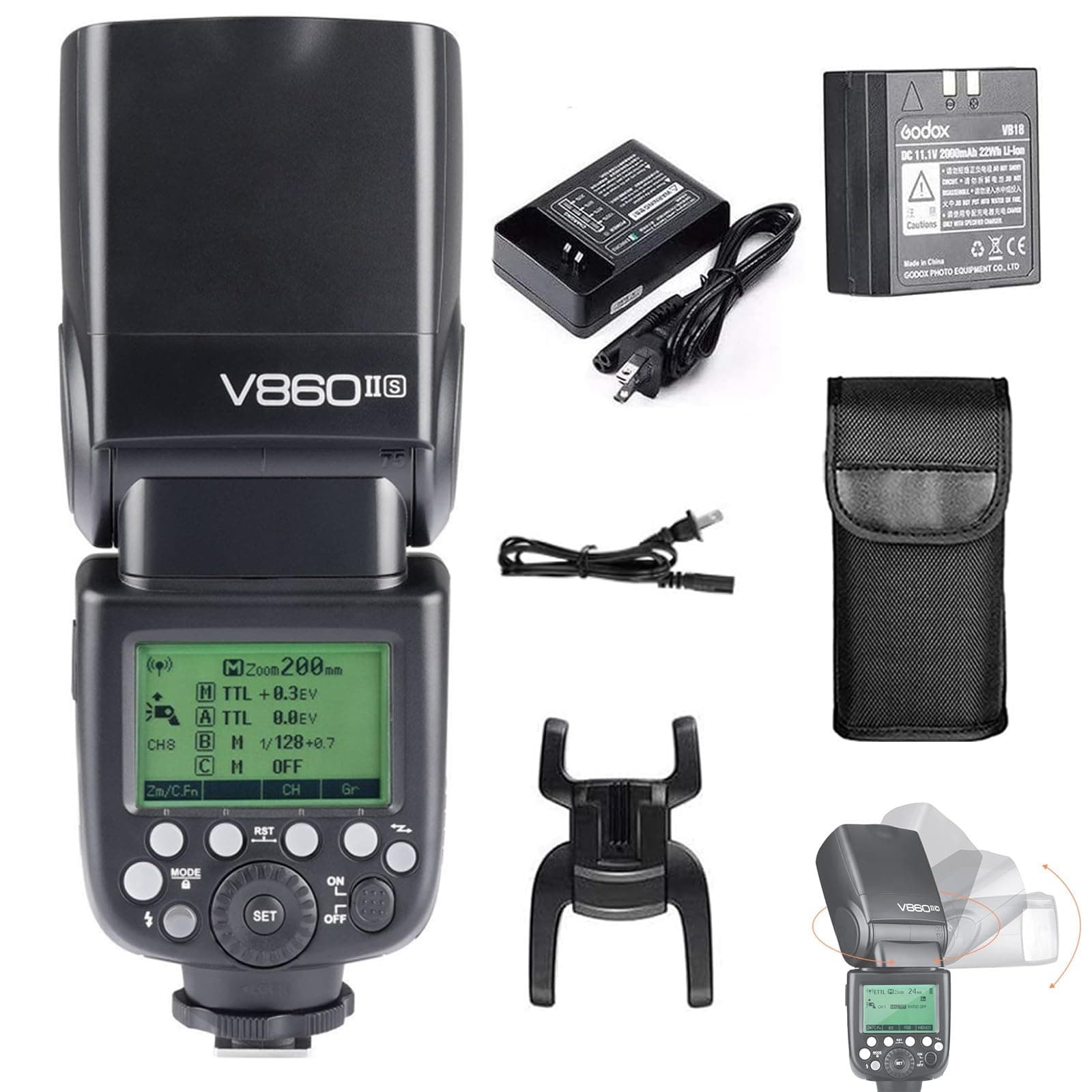 GODOX V860II-S Kit HSS 1/8000s GN60 2.4G TTL 1.5s Recycle Time Li-ion Battery Camera Flash Speedlite Light Compatible for Sony Cameras (V860II-S)