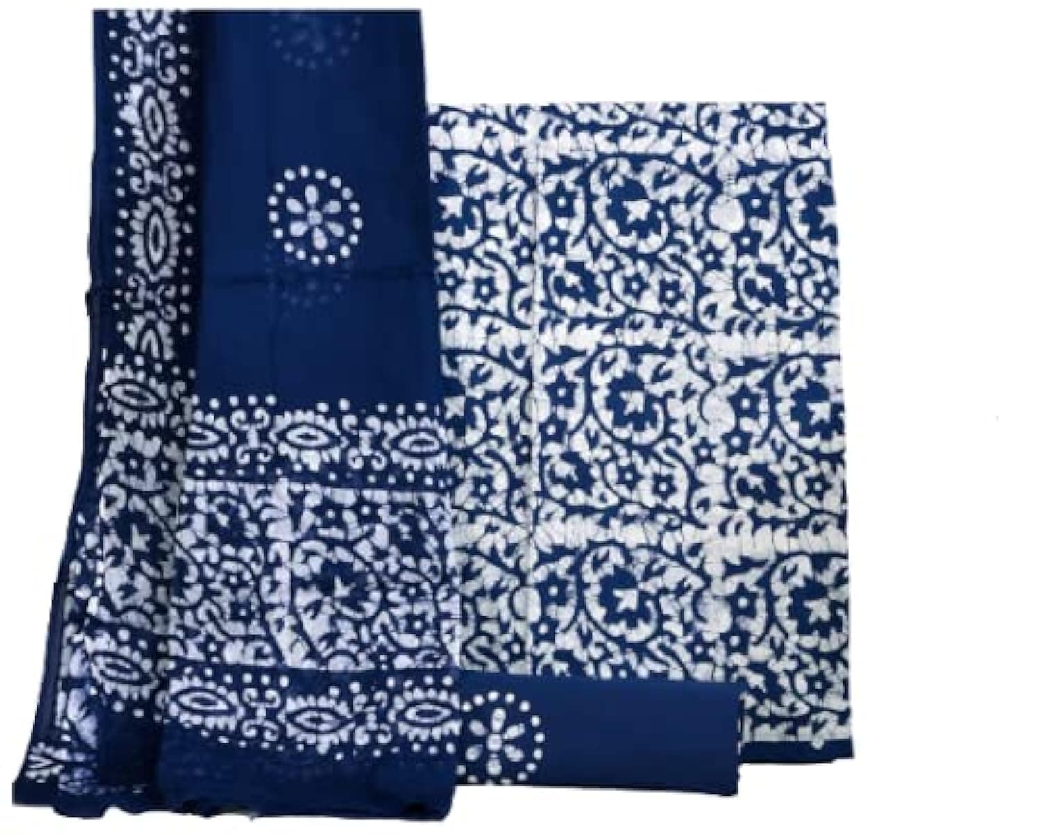 Women's Rajasthani Jaipuri Cotton Battik Print Hand Dyed Ethnic Daily Festival Office Suits Set Dress Material