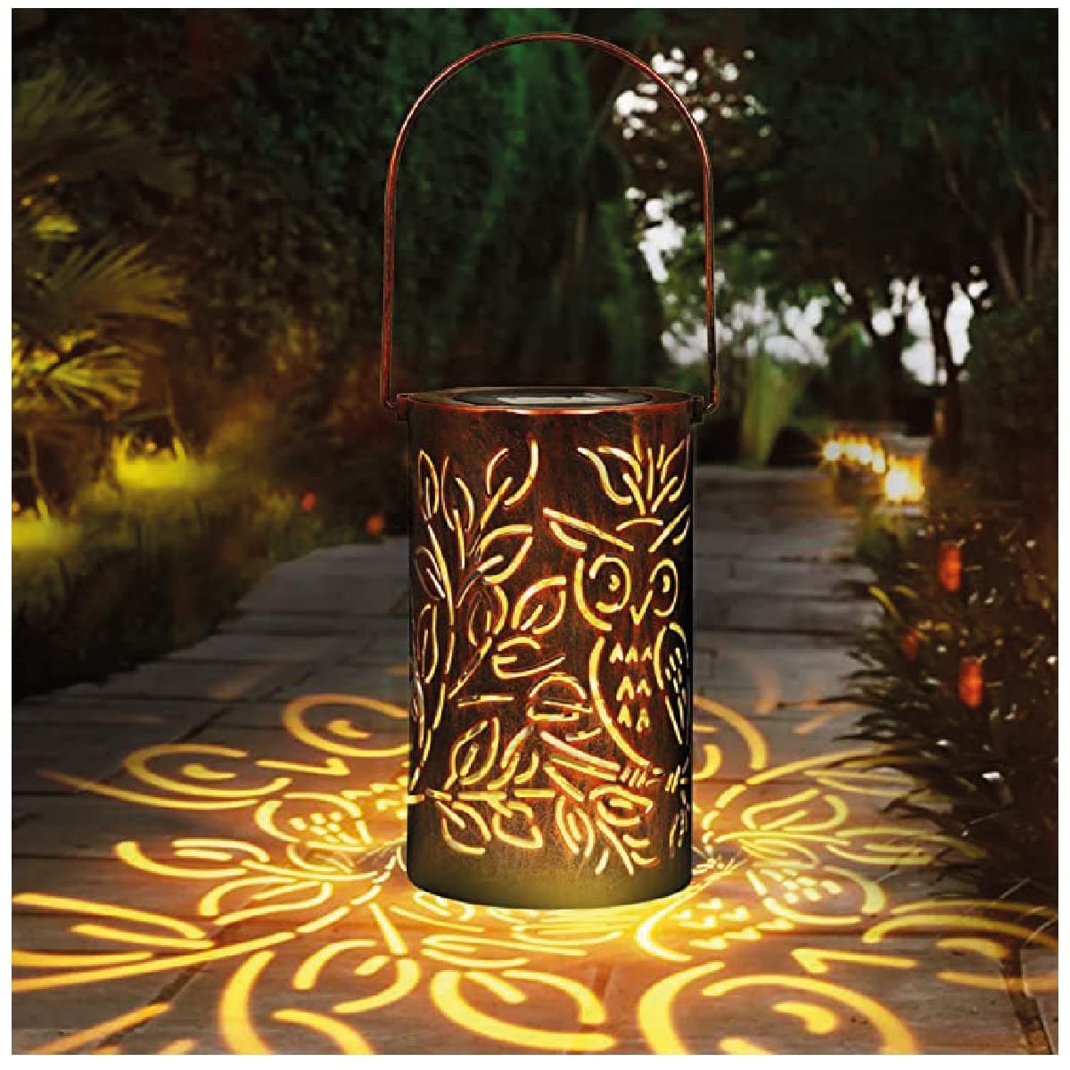 Dreamons link Solar Garden Light, LED Solar Lantern, Lights Moroccan Style Solar Silhouette Hanging Lights LED Garden Outdoor Waterproof Lamp Patio Lighted