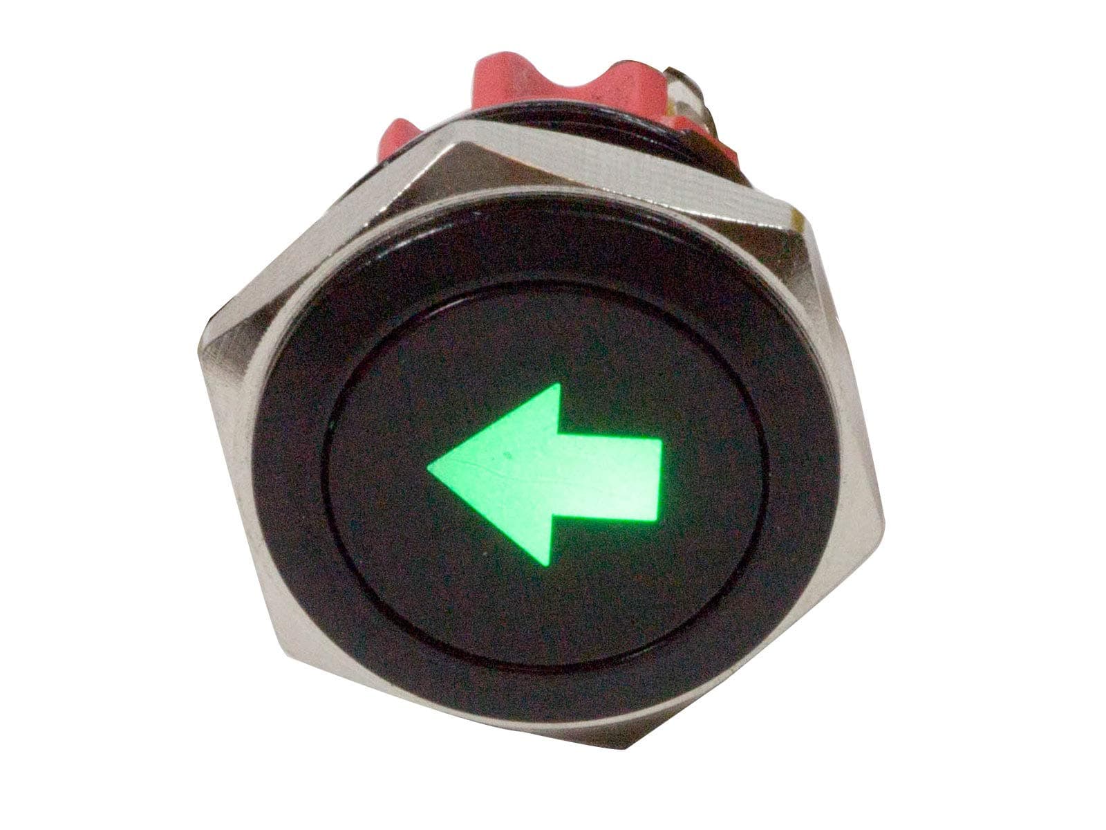 Alpinetech PLB16MS 16mm 5/8" 12V LED Metal Signal Indicator Pilot Dash Light (Single Arrow)
