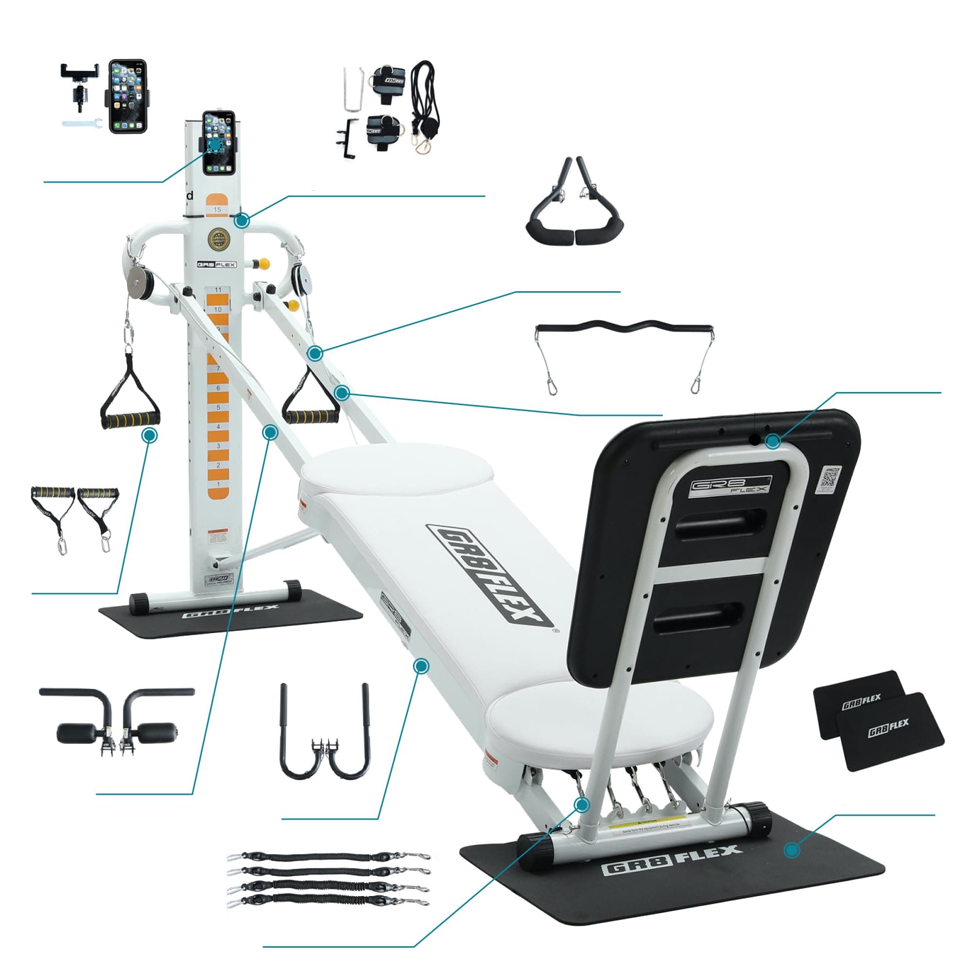 GR8FLEX Performance Gym for Total Over 100 Exercises, Multi-Functional Workout Machine, High Performance Strength Training, Cardio, and Full Body Fitness Equipment for Home Use