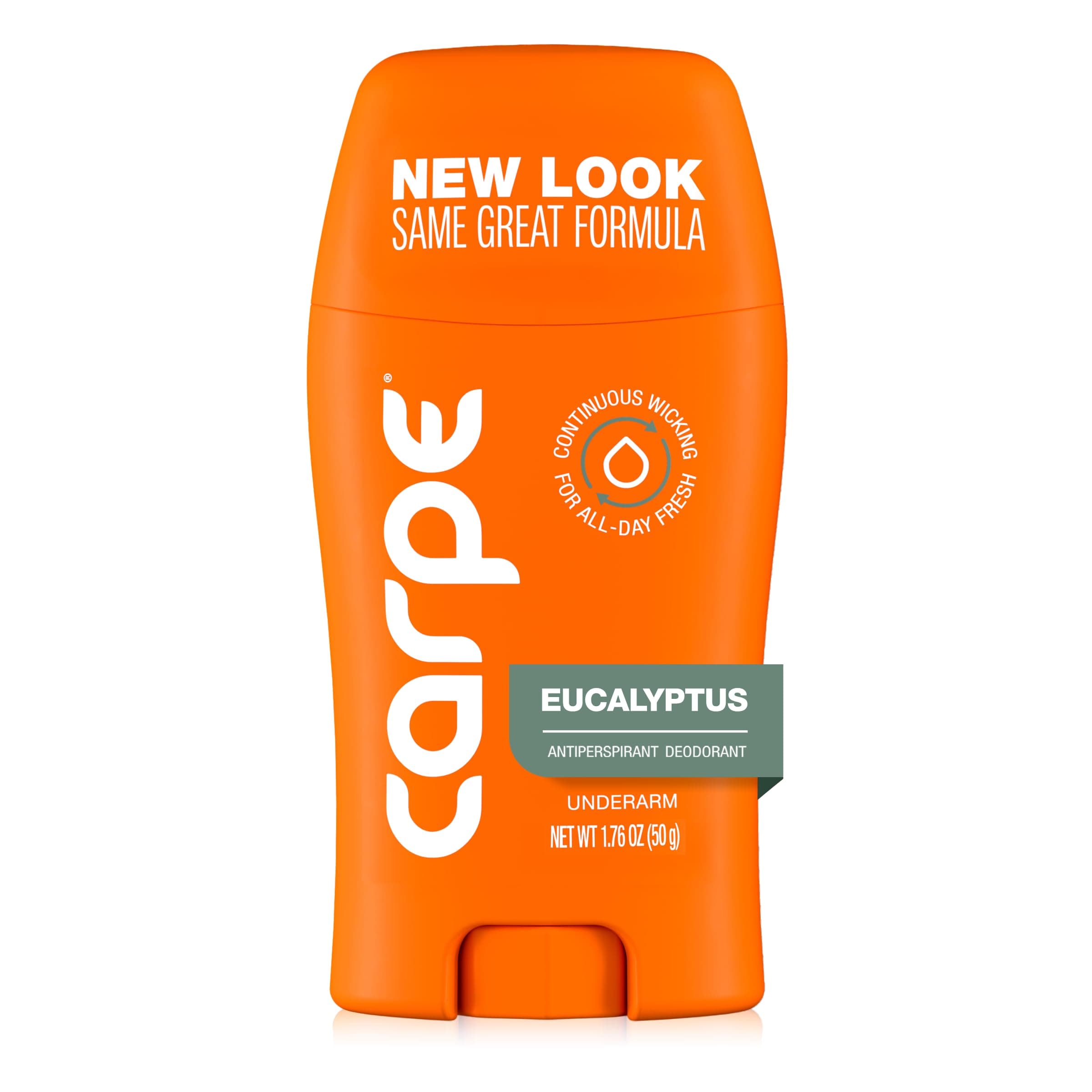 Carpe Underarm Antiperspirant and Deodorant, Clinical strength with all-natural Eucalyptus scent, Combat excessive sweating, Stay fresh and dry, Great for hyperhidrosis