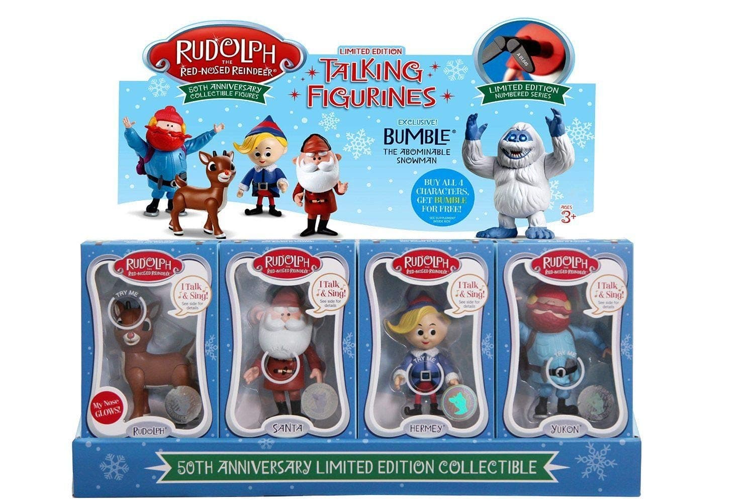 Rudolph the Red-Nosed Reindeer 50th Anniversary Limited Edition Collectible- Set of 4