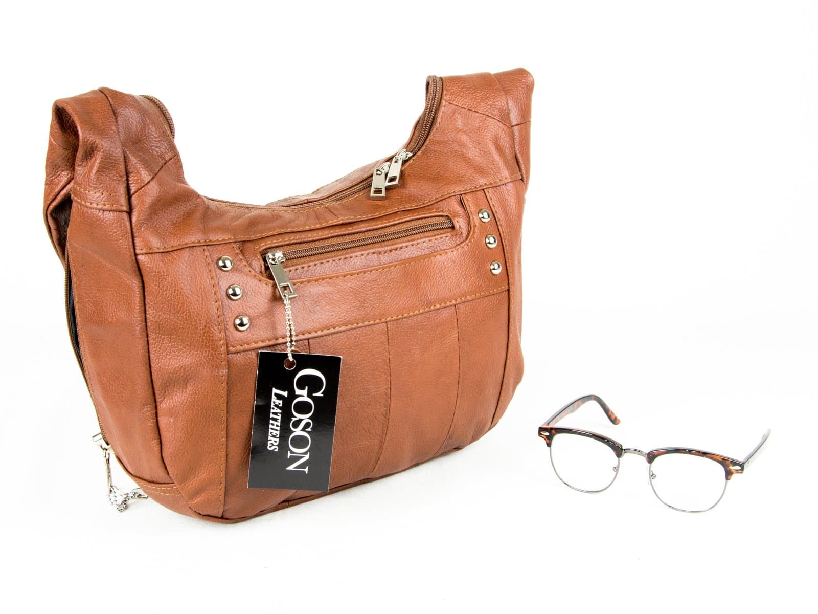 Top Grain Leather Locking Concealment Purse - CCW Concealed Carry Gun Handbag