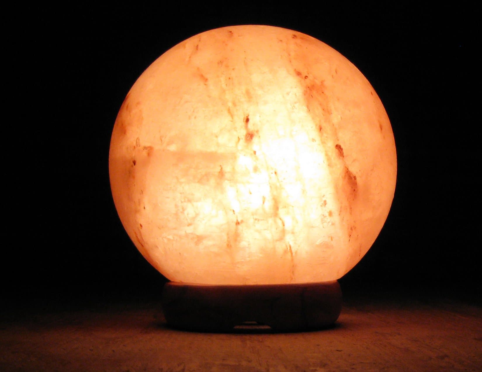 Himalayan Globe Salt Lamp Natural Crystal Rock ball 6"-6.5" Ionic Air Purifier with on/off cord and Wooden Base