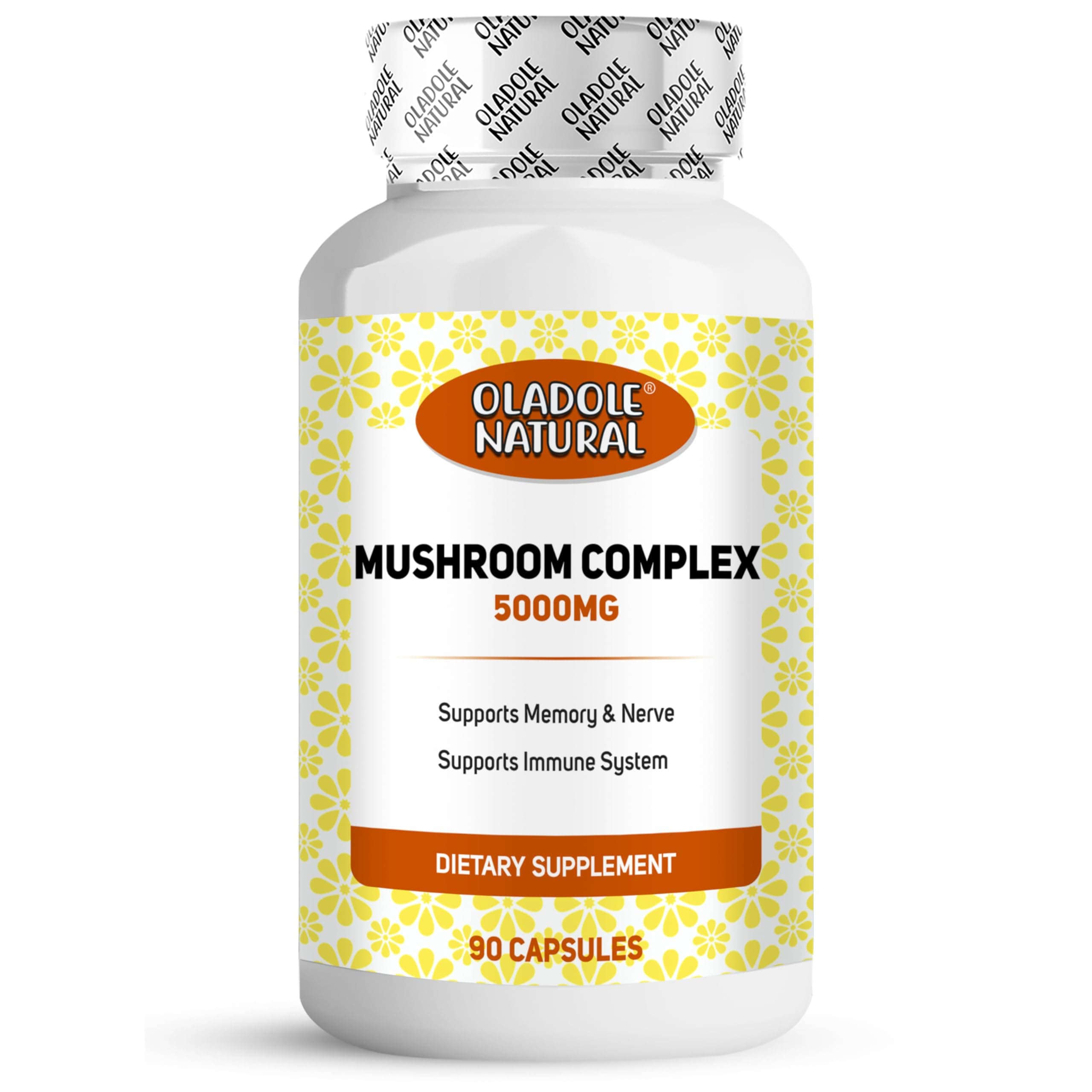 Mushroom Complex - 90 Capsules (5000 mg) | Blend of 8 Types Mushrooms | Support immune system Memory & Nerve | Antioxidant, Energy Boost, Cognitive & Gut Health, Anti-Inflammatory
