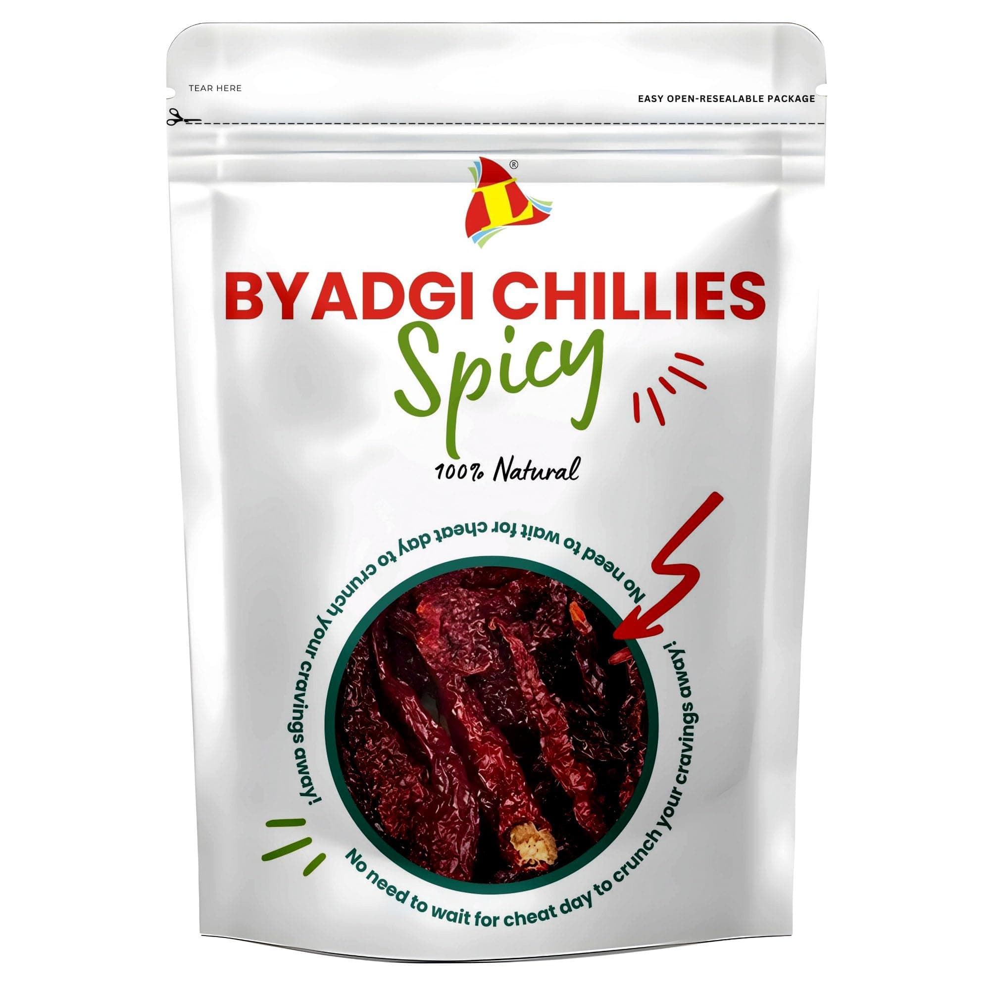 LEEVE DRY FRUITS Spices Fresh Whole bedki Bedgi Mirchi Chillies Dried Red Spicy Chilli 100gram Flax |Pack of 1|