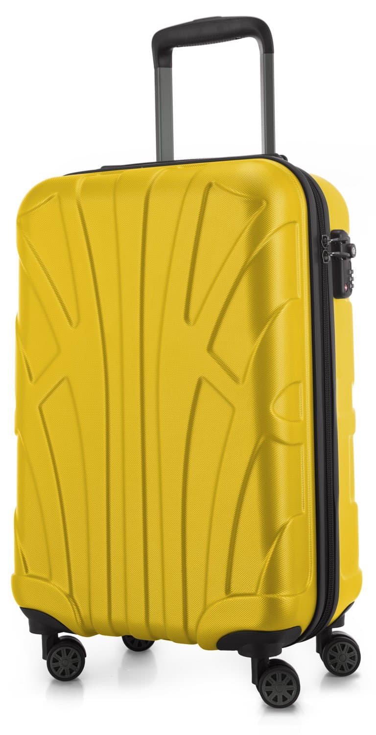 SUITLINE - Hand Luggage, Cabin Trolley, Hardshell Suitcase, 100% ABS, 55 cm, 34 liters, Yellow